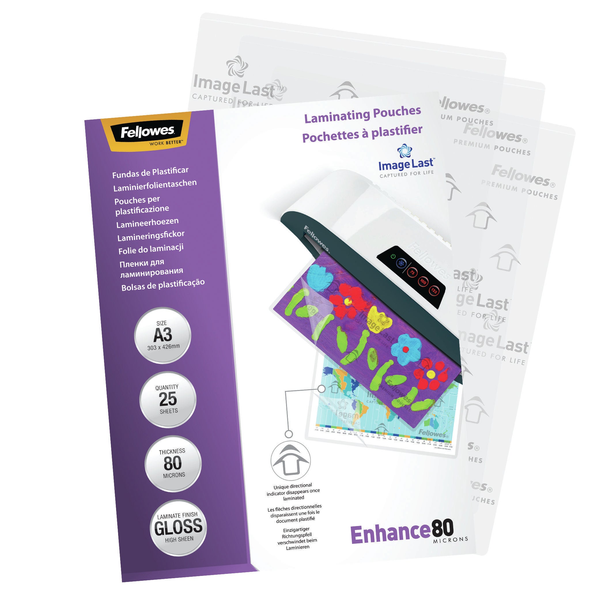Bundle FELLOWES x3 achetÃ©s + 1 offert LAMINATING POUCH 80MIC A3 25PK