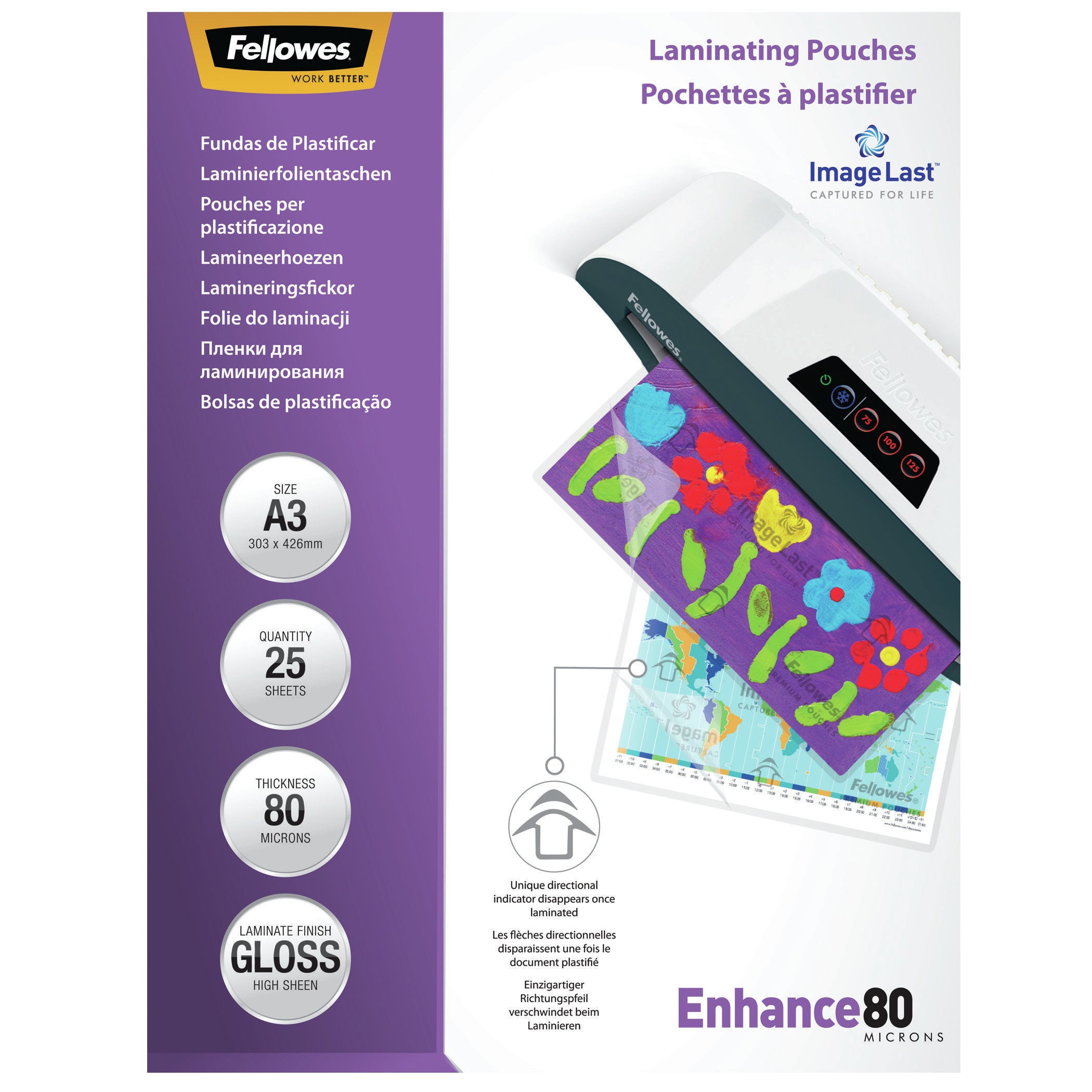 Bundle FELLOWES x3 achetÃ©s + 1 offert LAMINATING POUCH 80MIC A3 25PK