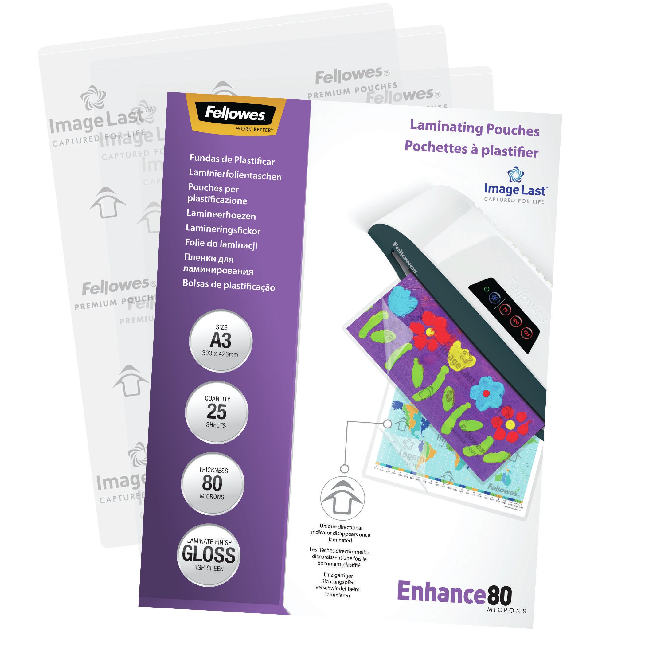 Bundle FELLOWES x3 achetÃ©s + 1 offert LAMINATING POUCH 80MIC A3 25PK