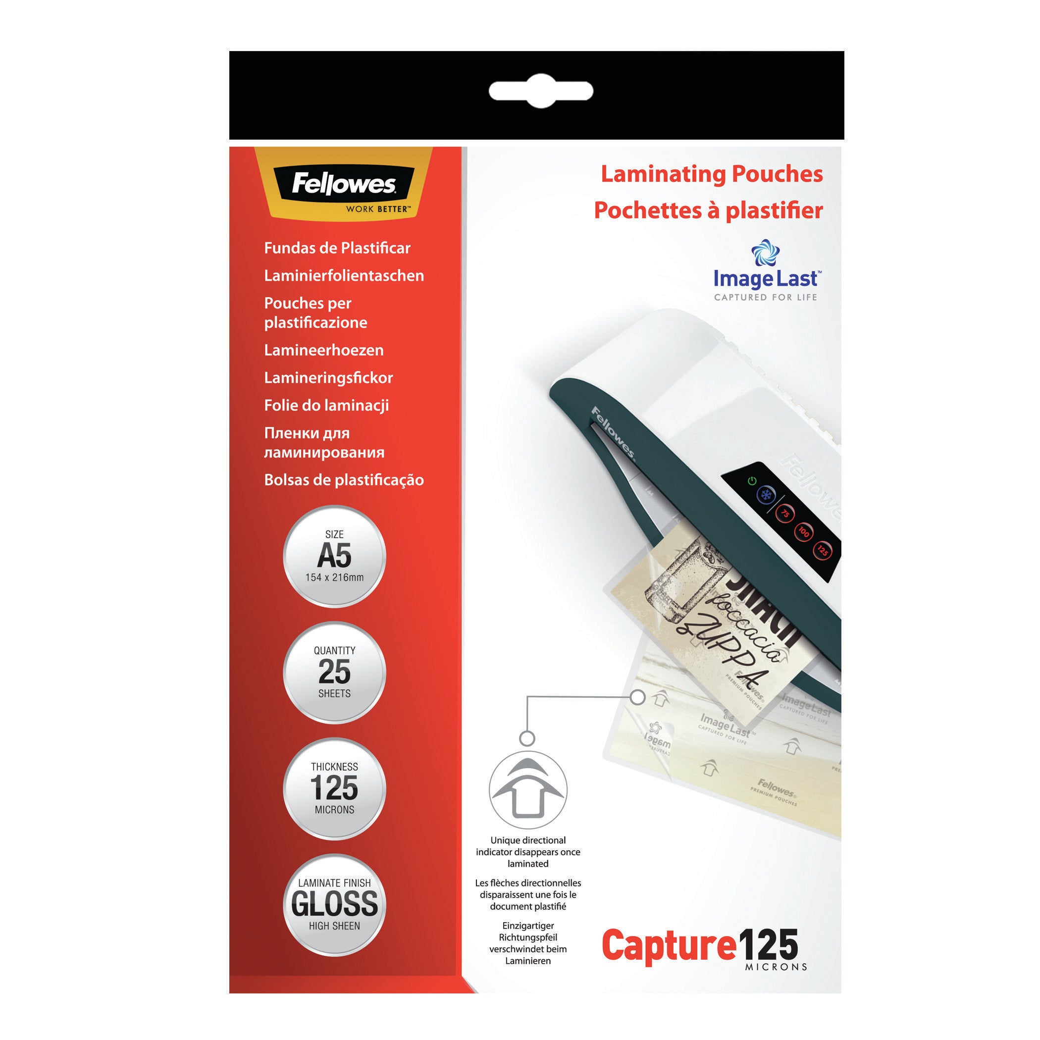 FELLOWES IL LAMINATING POUCH A5 125MC RTL25PK