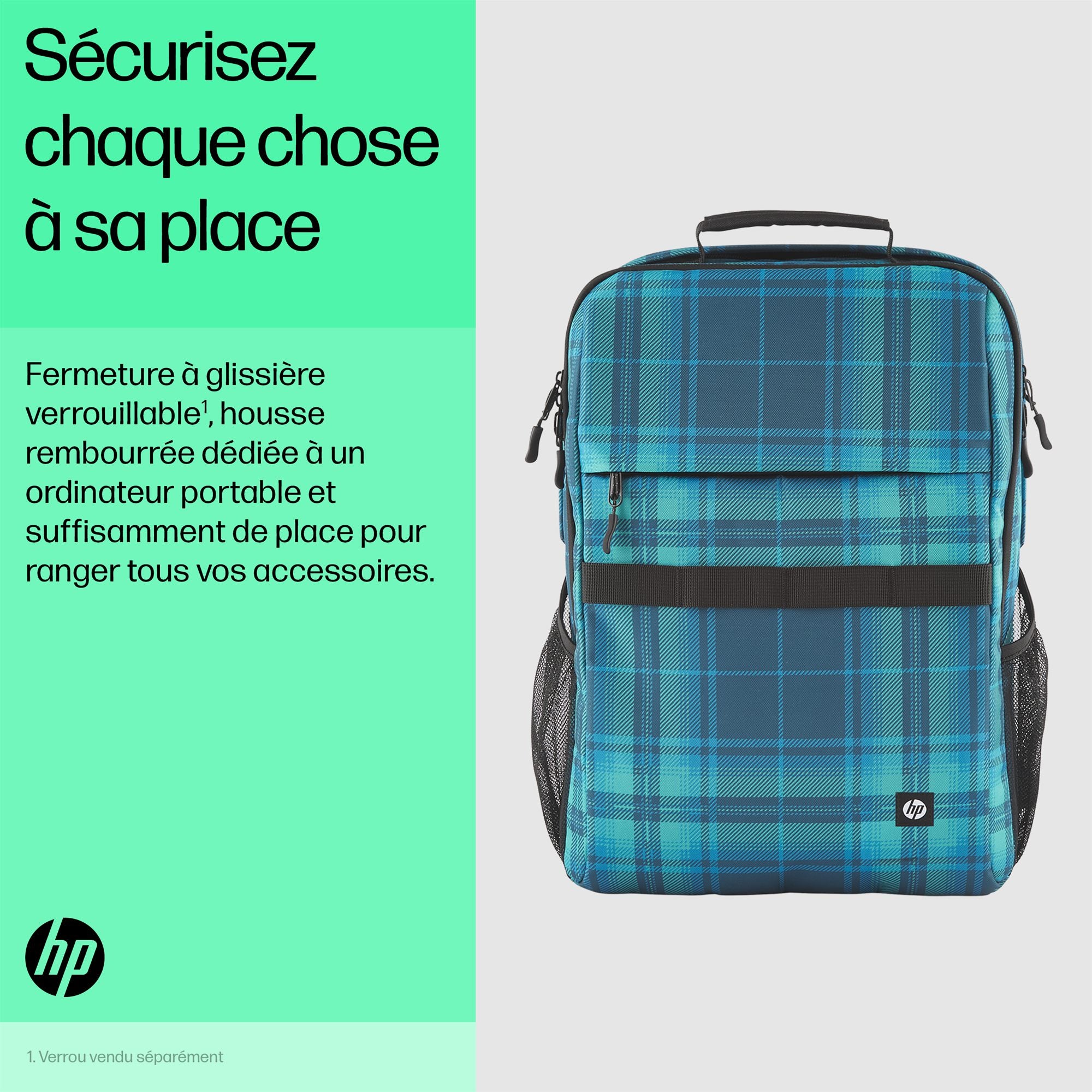 HP Campus XL Tartan plaid Backpack