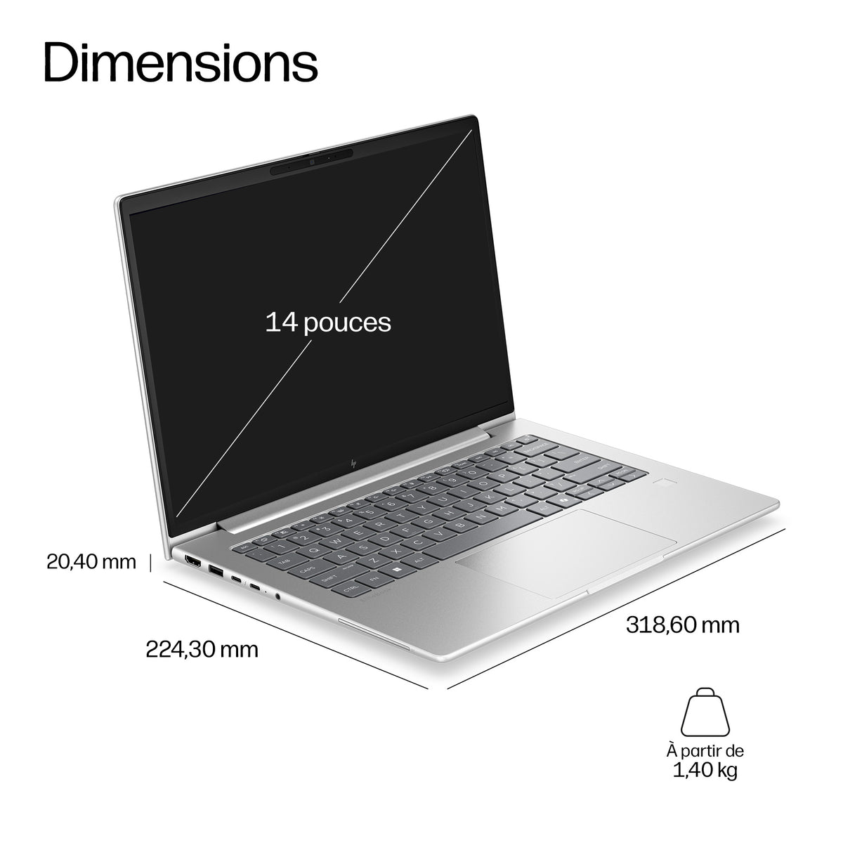 HP ProBook 6 G2a 14 AI AMD Ryzen AI 5 430 14p WUXGA 16Go DDR5 512Go SSD be+BT 3C Batt FPS W11P 1yr Wrty