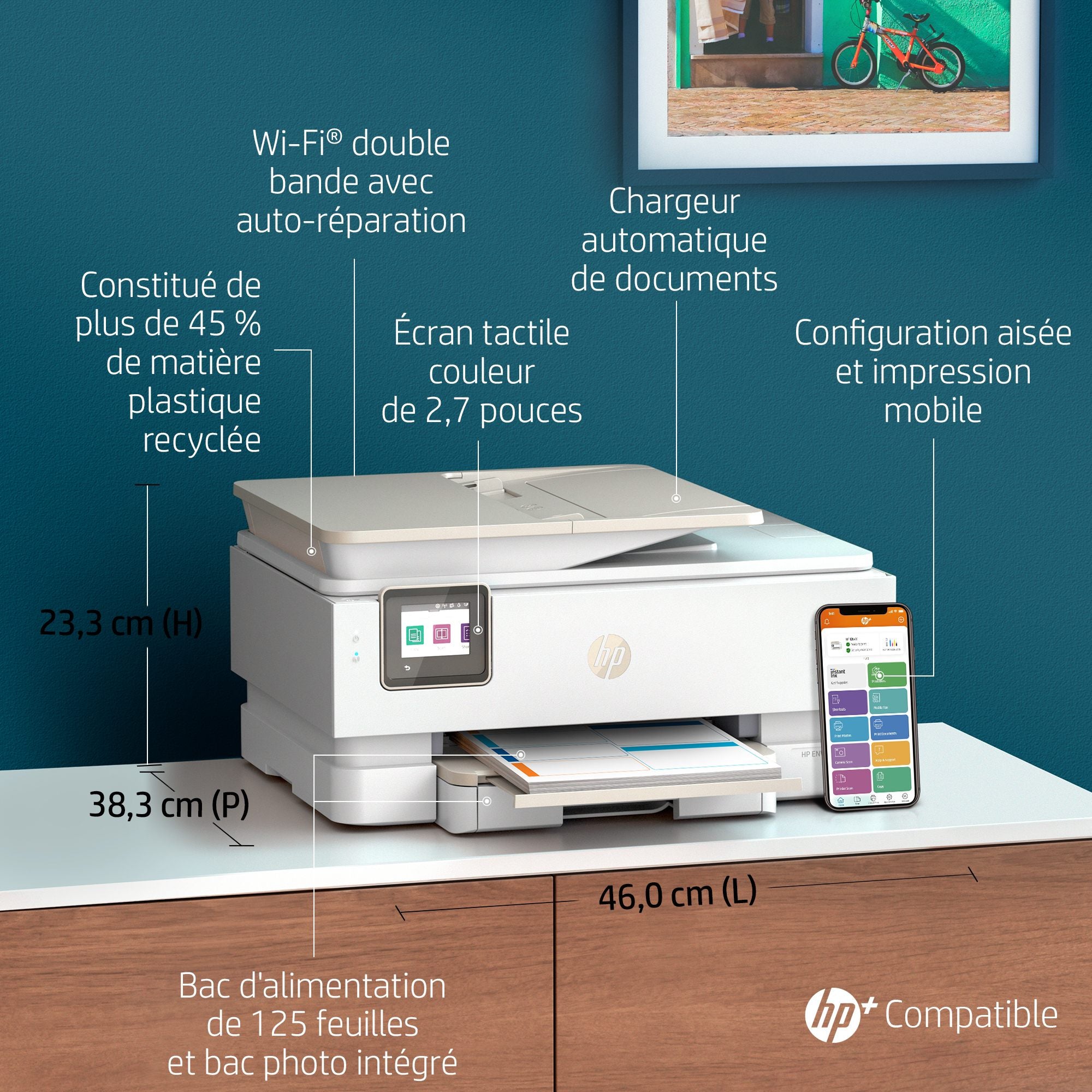 HP ENVY Imprimante tout-en-un HP Inspire 7920e, Couleur, Imprimante pour Maison et Bureau a domicile, Impression, copie, numérisation, Sans fil  HP+  Éligibilit