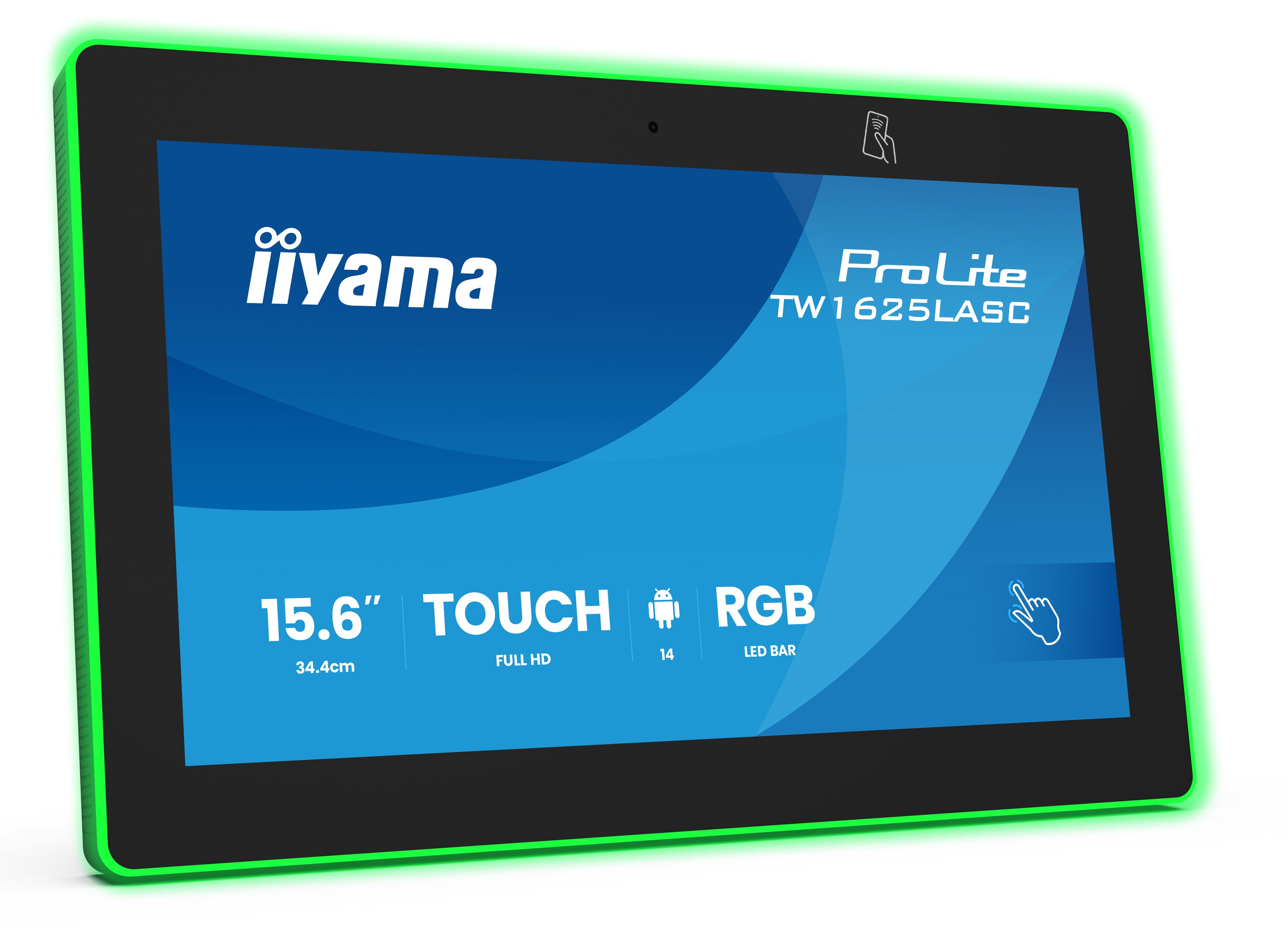 "iiyama TW1625LASC-B3PNR 15,6"" RGB LED-Lightbar Panel-PC avec Android 14+GMS SOC Octa-core RK3576 4 Go de mémoire 32 Go"