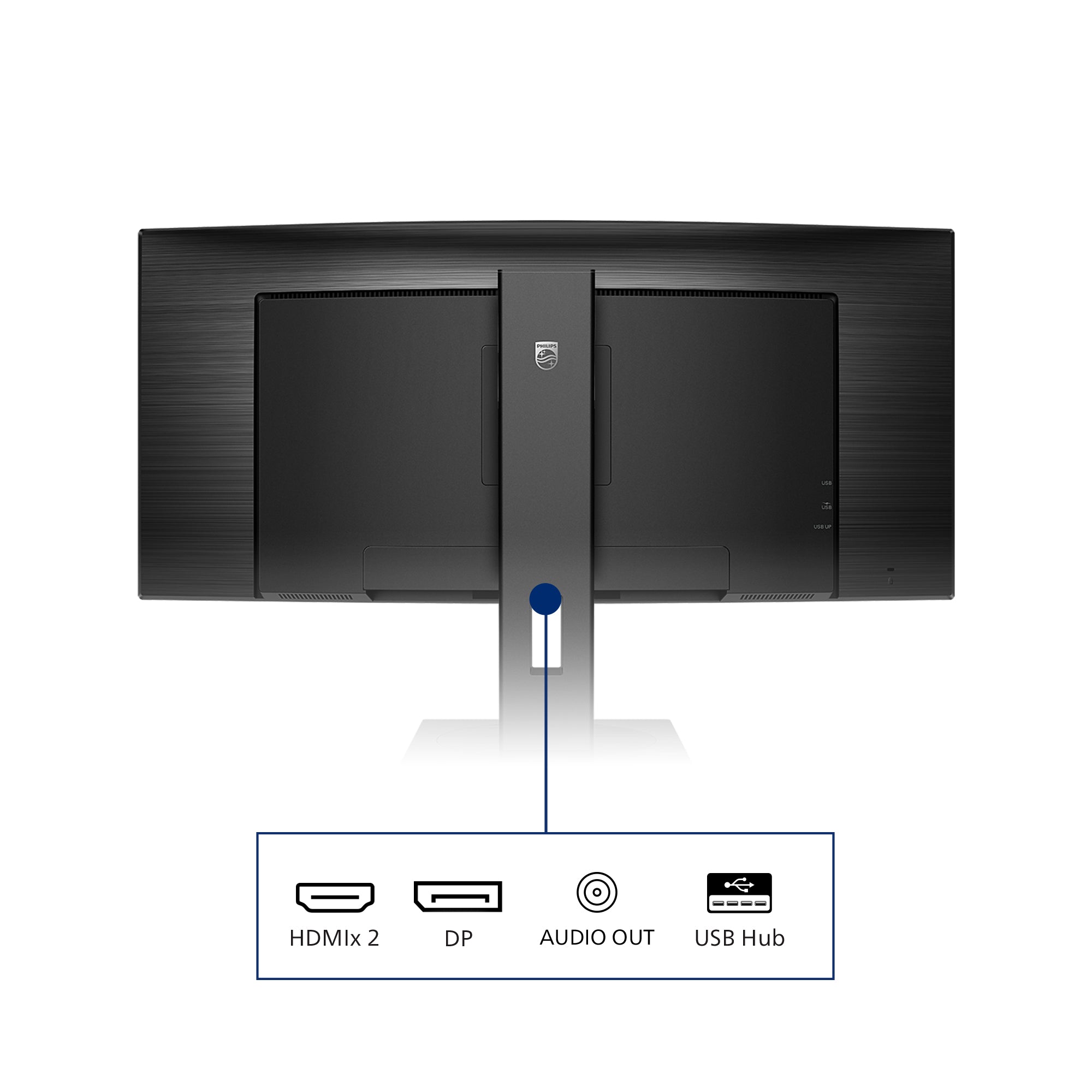 PHILIPS 345B1C - écran  incurvé - 34" - 3440 x 1440 WQHD @ 100 Hz - VA - 300 cd/m² - 3000:1 - 5 ms - 2xHDMI, DP- haut-parleurs