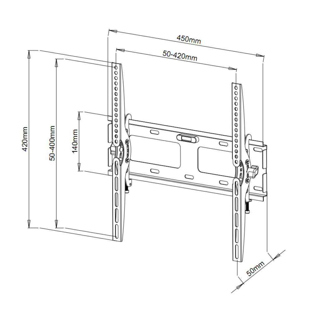 Techly ICA-PLB 131M Support mural pour TV 23-55” LED/LCD 50kg inclinable slim 50mm