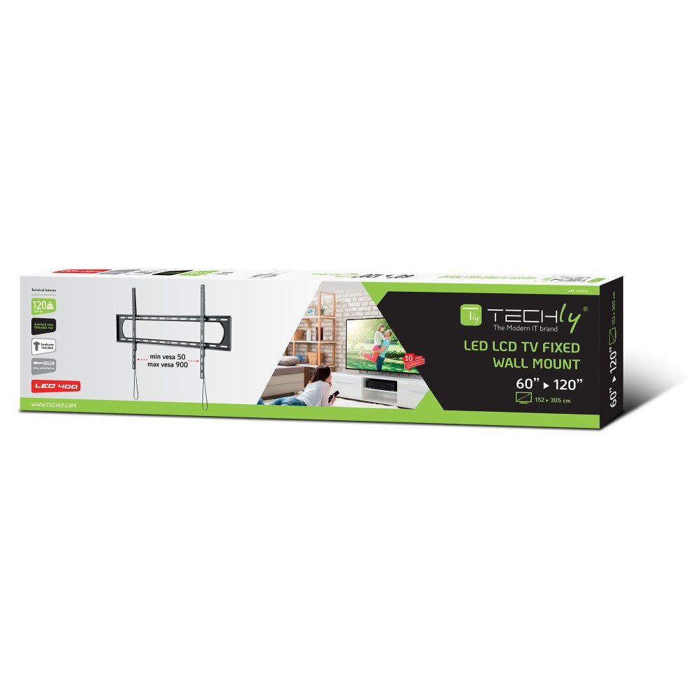 "Techly ICA-PLB 369F Support mural pour TV 60-120"" LED/LCD 120kg slim 35mm"