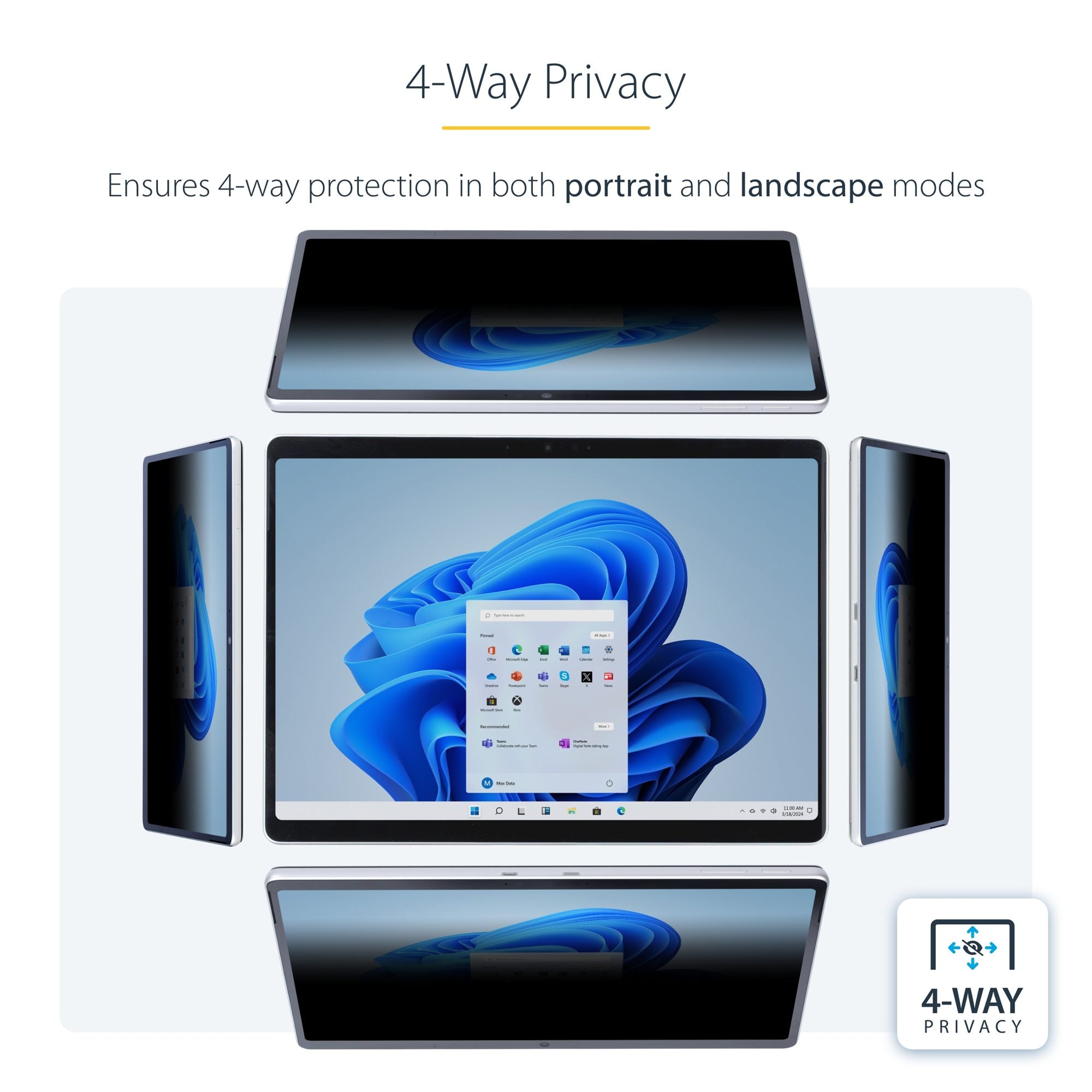 4-Way Privacy Screen 13" Surface Pro