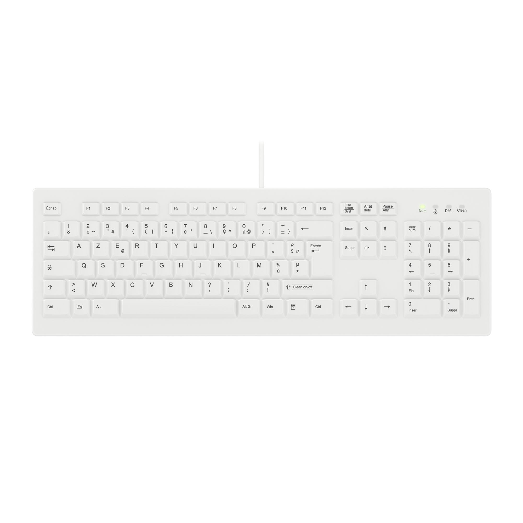 CHERRY Clavier AK-C8100 USB IP65 blanc (FR)