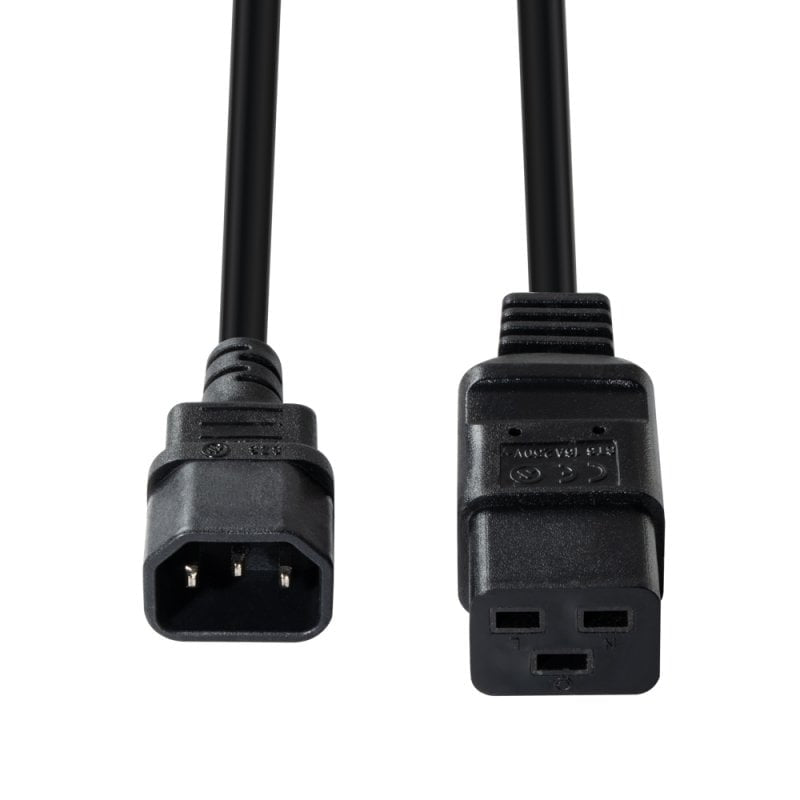 LINDY 1m C14 to C19mains Extension Cable Black