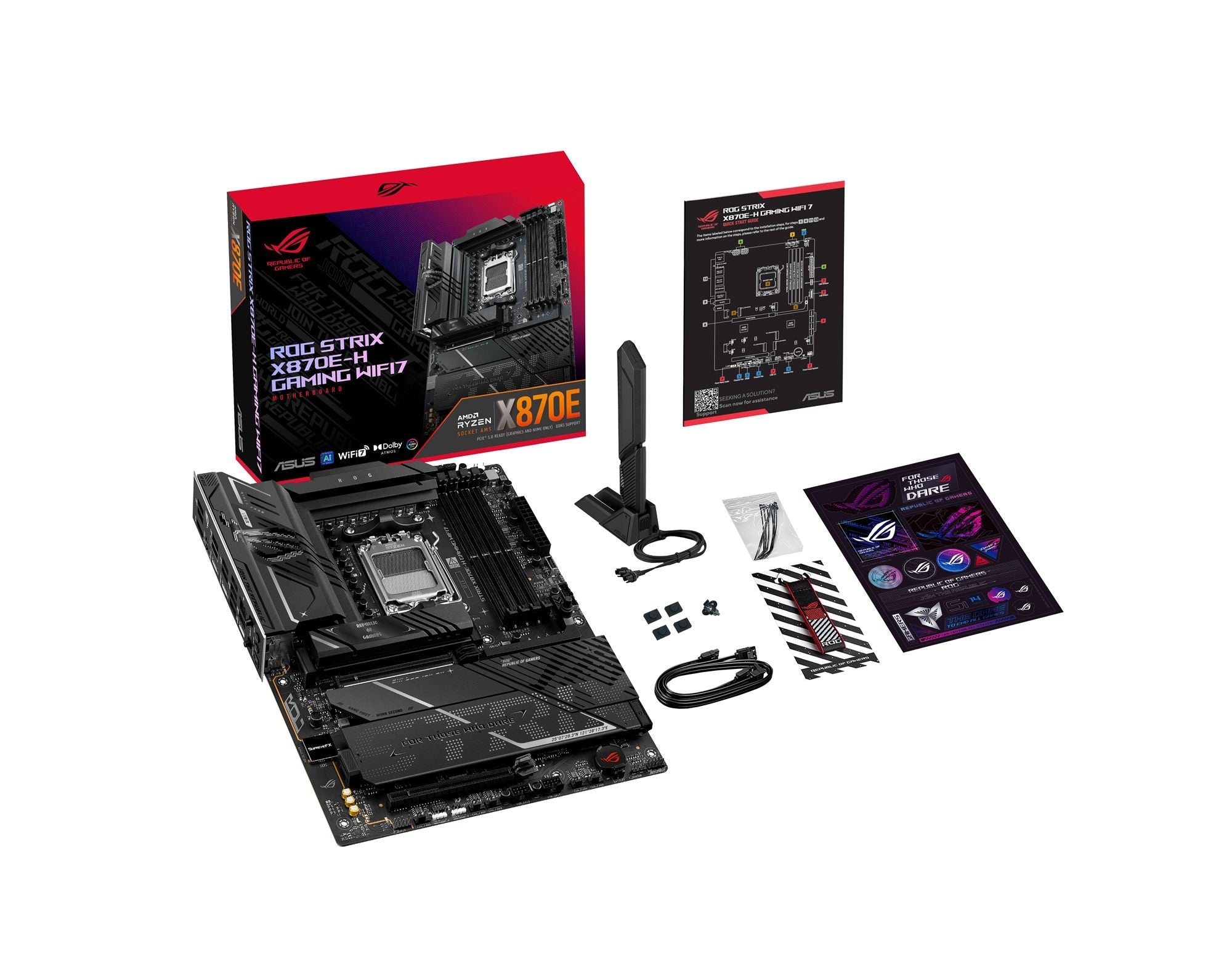 ASUS ROG STRIX X870E-H GAMING WIFI7 ATX AM5 DDR5 Motherboard 2xUSB4 1xHDMI