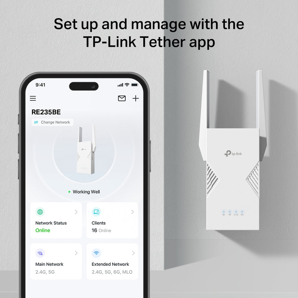 TP-LINK BE3600 Dual-Band Wi-Fi 7 Range Extender