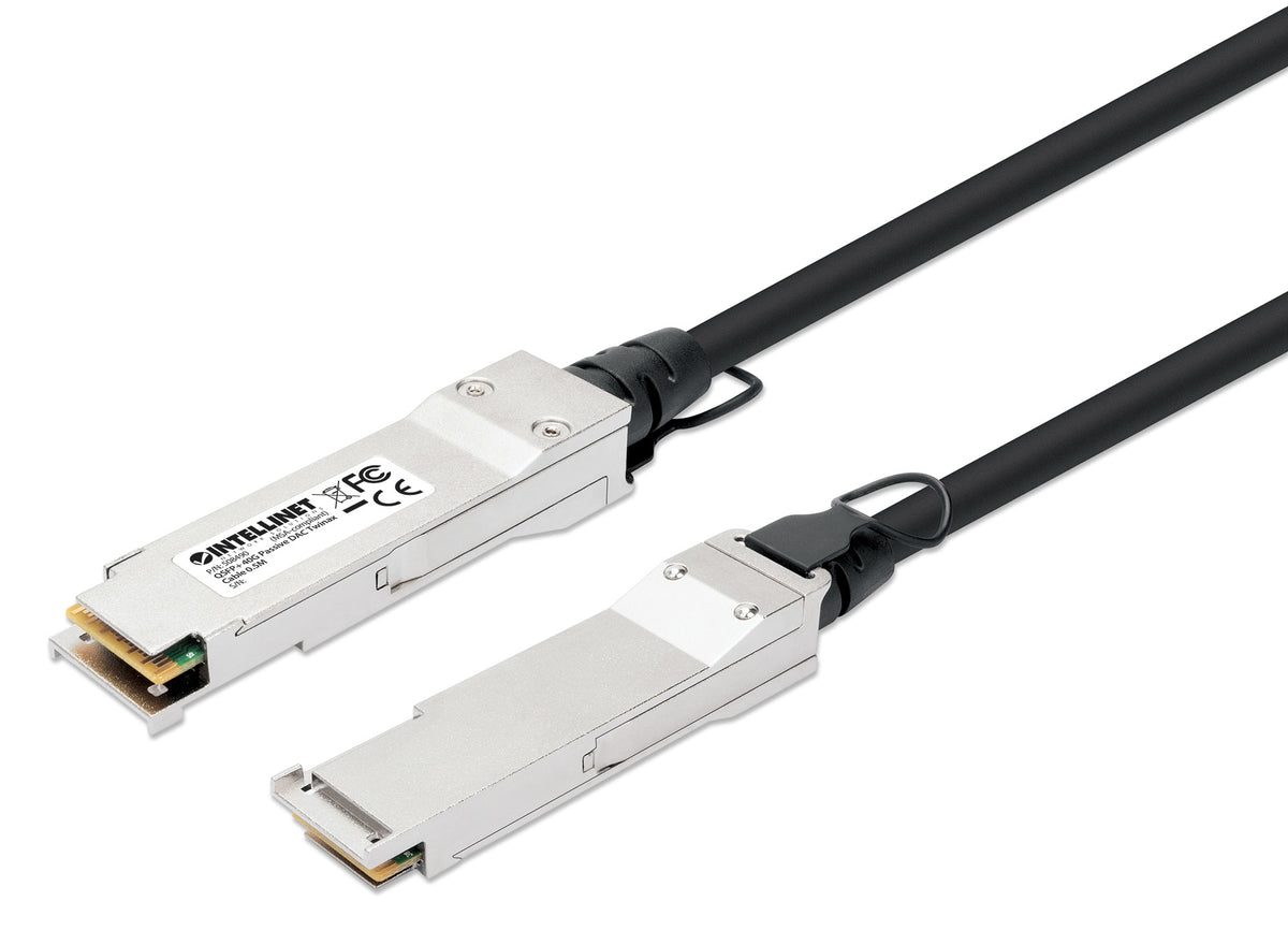 Intellinet 508490 câble InfiniBand et a fibres optiques 0,5 m QSFP+ Noir, Argent