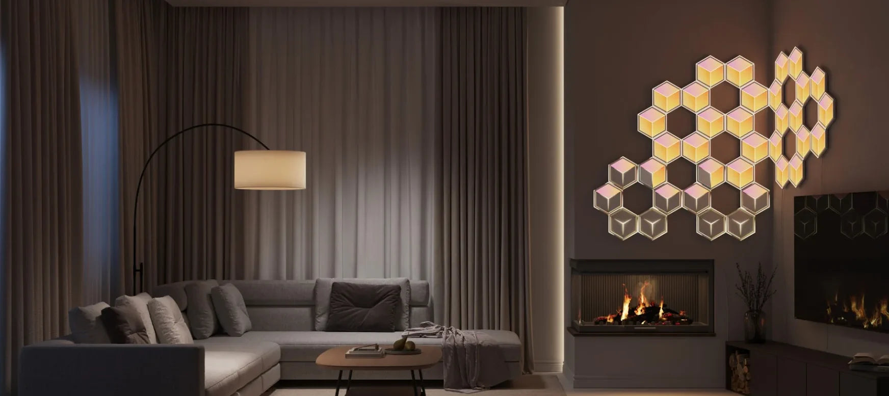 Govee H606A Glide Hexagon Light Panels Ultra 7-pack | Éclairage LED | RGBIC, 2.4GHz Wi-Fi, Bluetooth