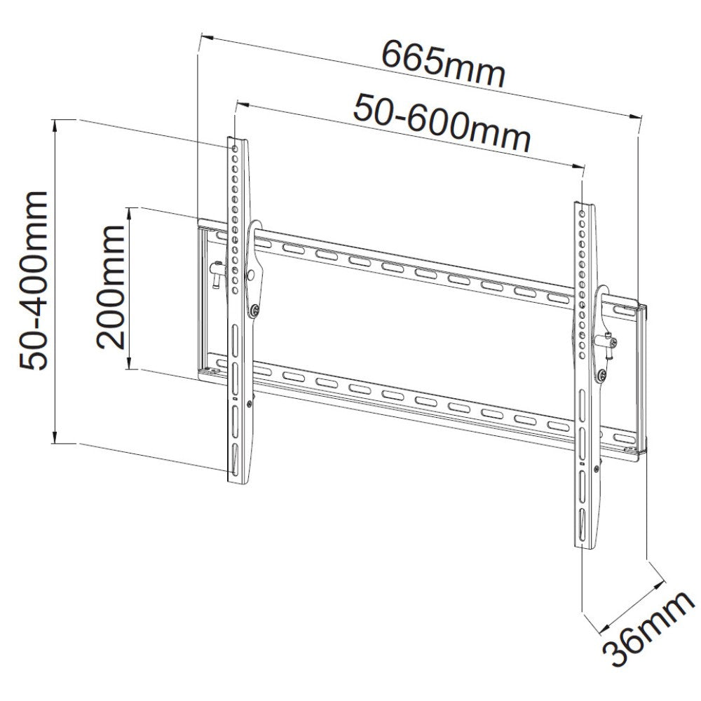 "Techly ICA-PLB 161L Support mural pour TV 40-65"" LED/LCD 50kg inclinable slim 22mm"