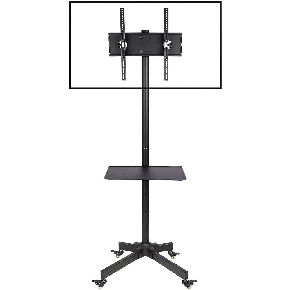 "Techly ICA-TR21 Support TV mobile 23-55"" jusqu'a 55kg étagere AV réglable"