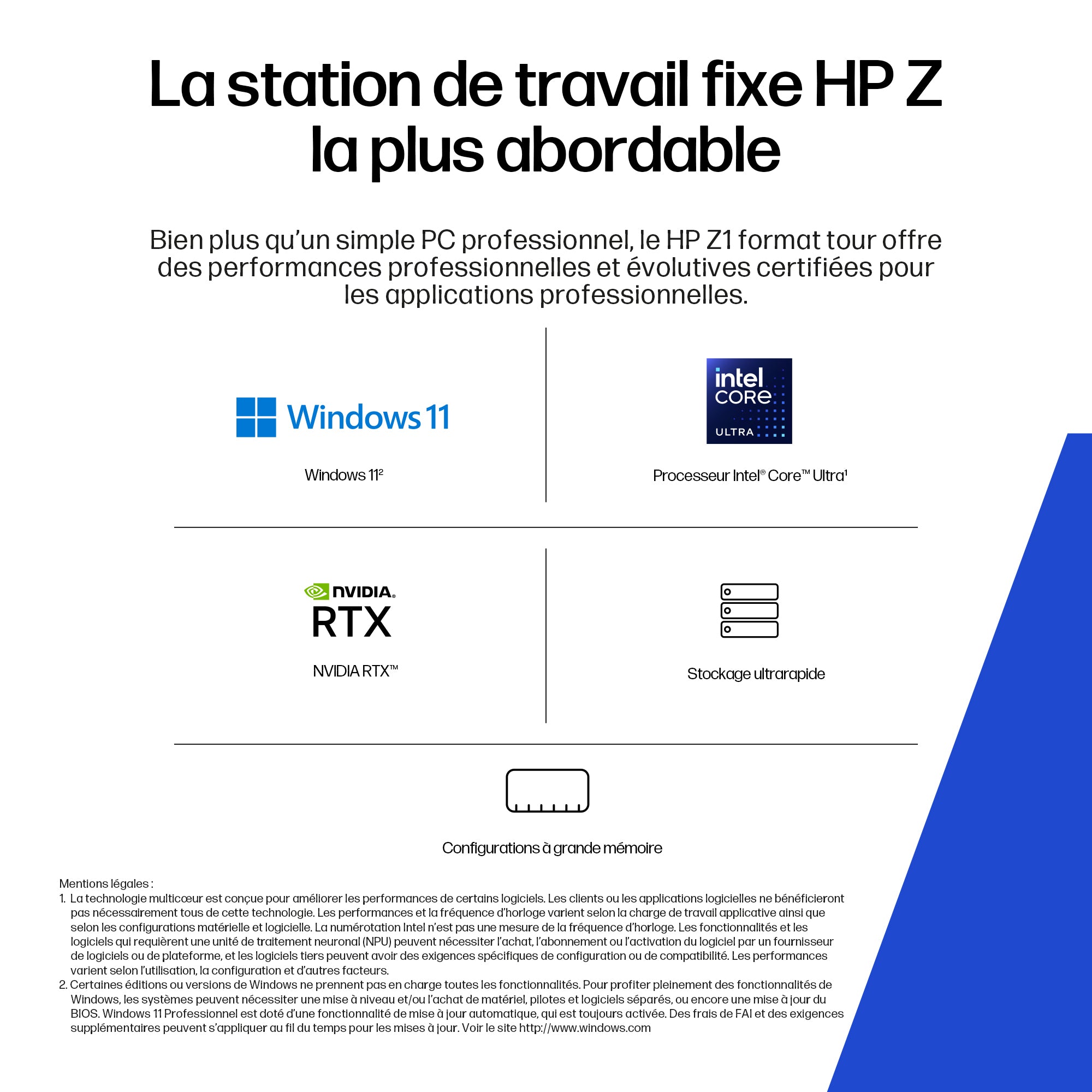 HP Z1 G1i Intel Core Ultra 7 265 16Go 512To SSD NVIDIA RTX A400 4Go W11P 3/3/3 Smartbuy