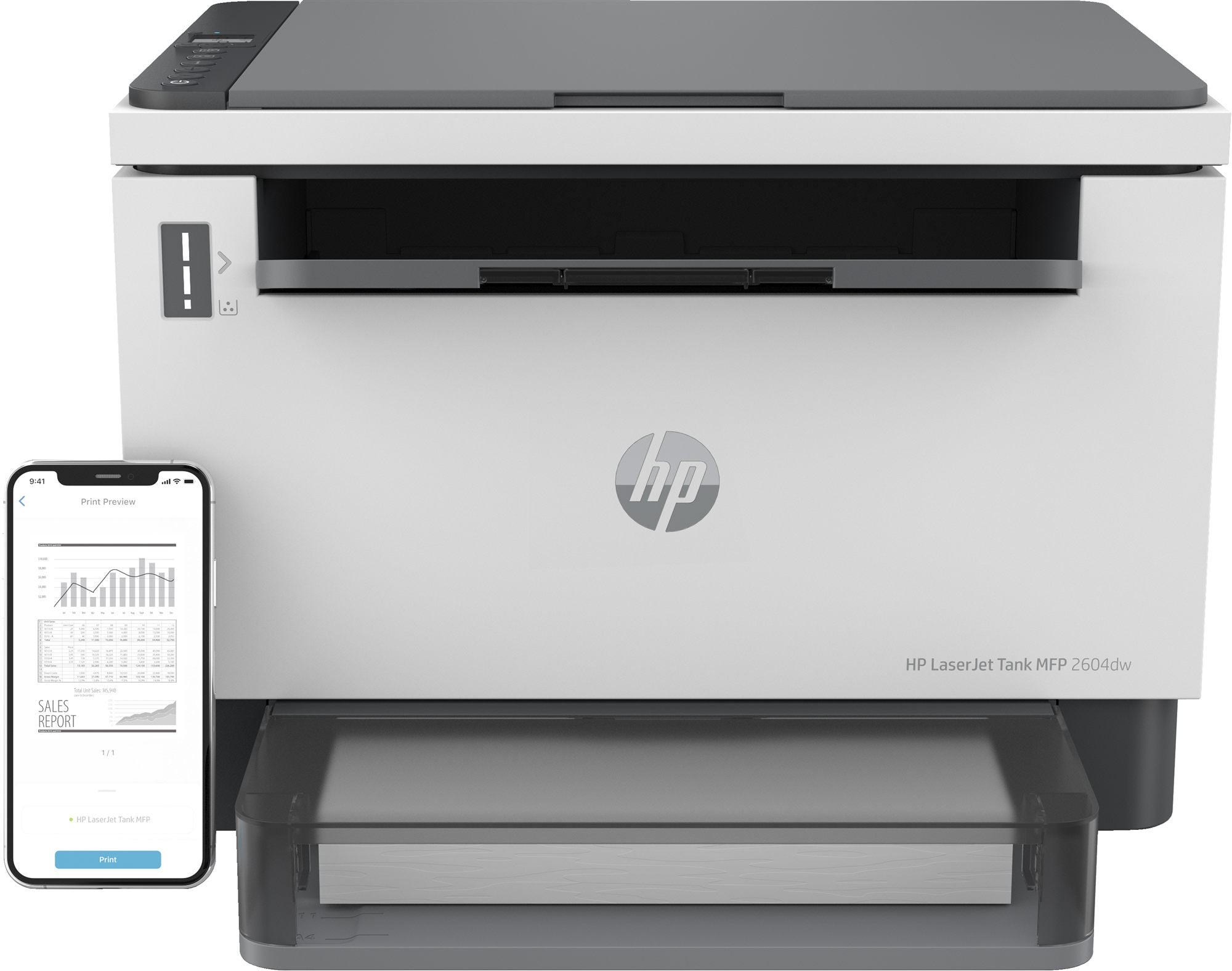 HP LaserJet Imprimante Tank MFP 2604dw, Noir et blanc, Imprimante pour Entreprises, Sans fil  Impression recto-verso  Numérisation vers e-mail  Numériser vers P