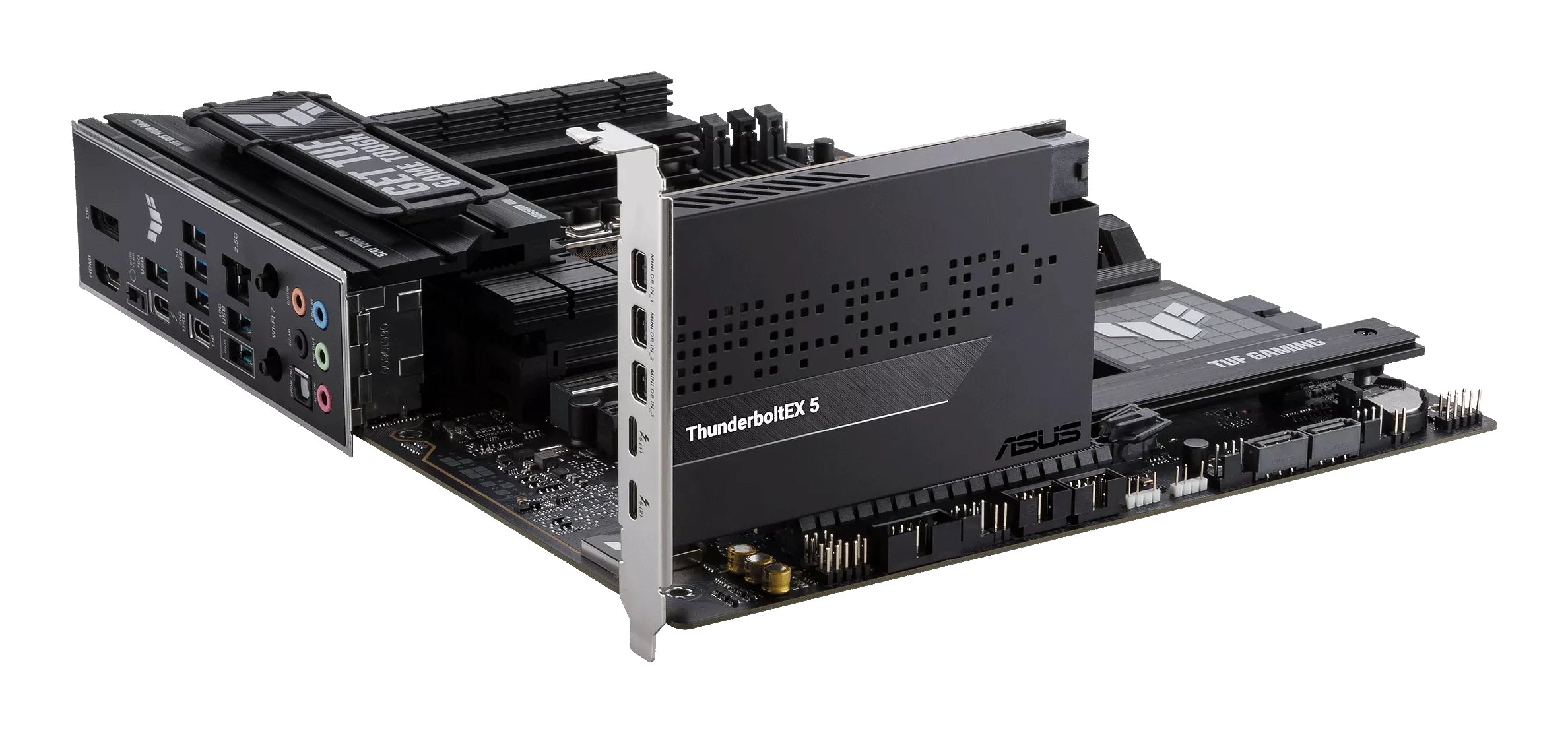 ASUS ThunderboltEX 5 expansion card dual Thunderbolt 5 USB C ports DisplayPort 2.1 PCIe 4.0