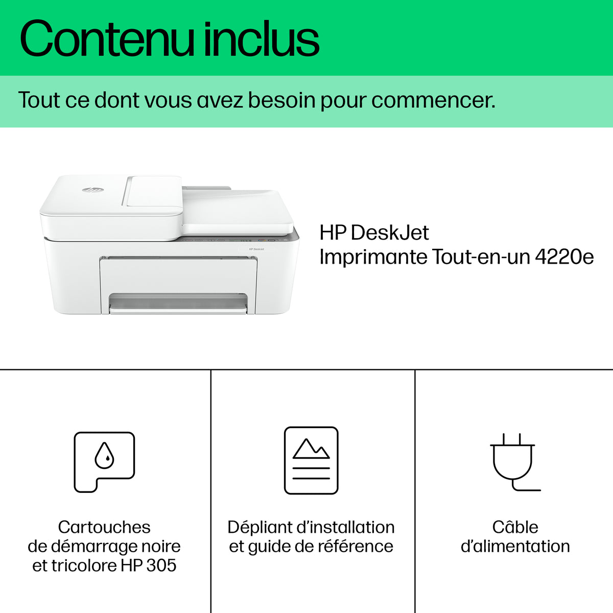 HP DeskJet 4220e All-in-One Printer A jet d'encre thermique A4 4800 x 1200 DPI 8,5 ppm Wifi