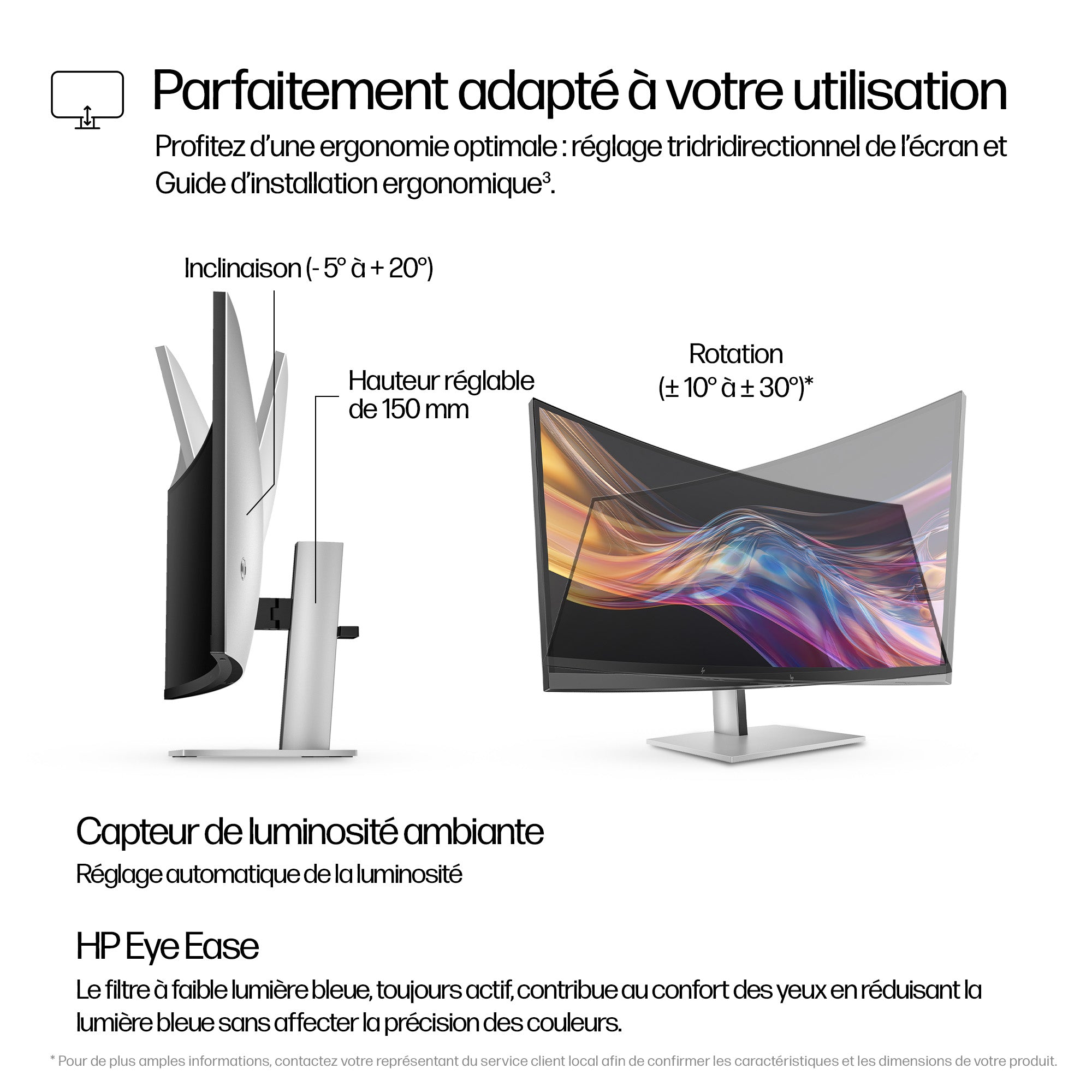 "HP Series 7 Pro 37.5 inch WQHD+ Thunderbolt 4 Monitor - 738pu PVC Free écran plat de PC 95,2 cm (37.5"") 3840 x 1600 pixels Wide Quad HD+ LCD Argent"