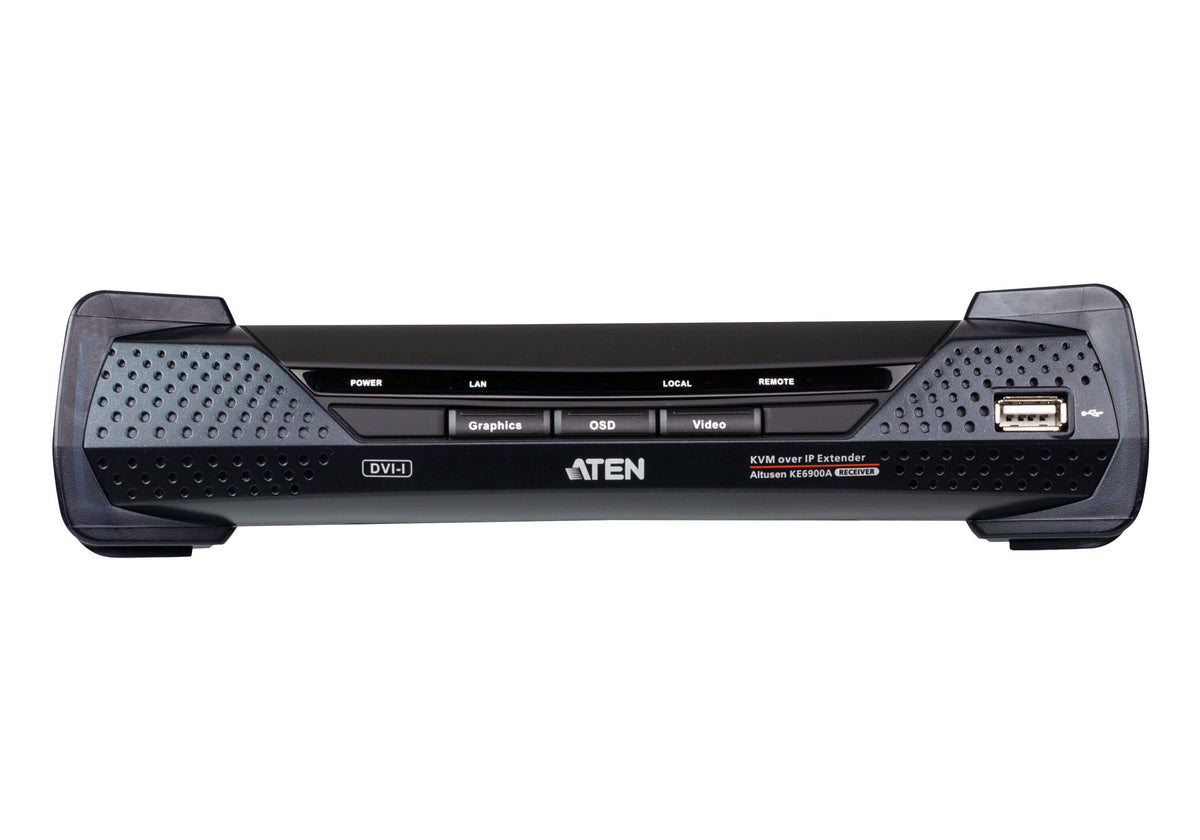 ATEN KE6900AR Contrôle à distance Récepteur KVM DVI/USB sur IP & Fibre