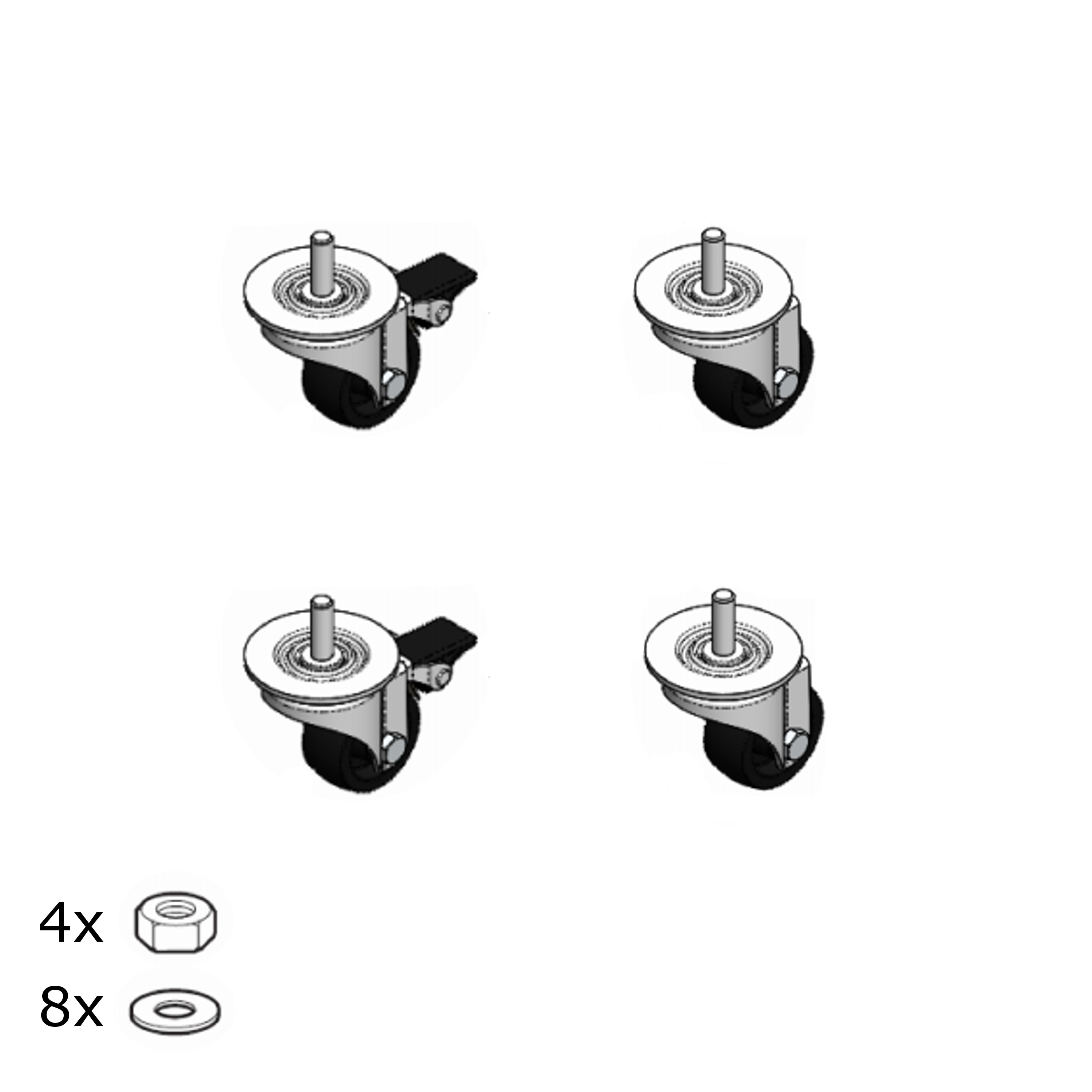 LEGRAND Jeu de 4 roulettes pour coffrets 19pouces Linkeo