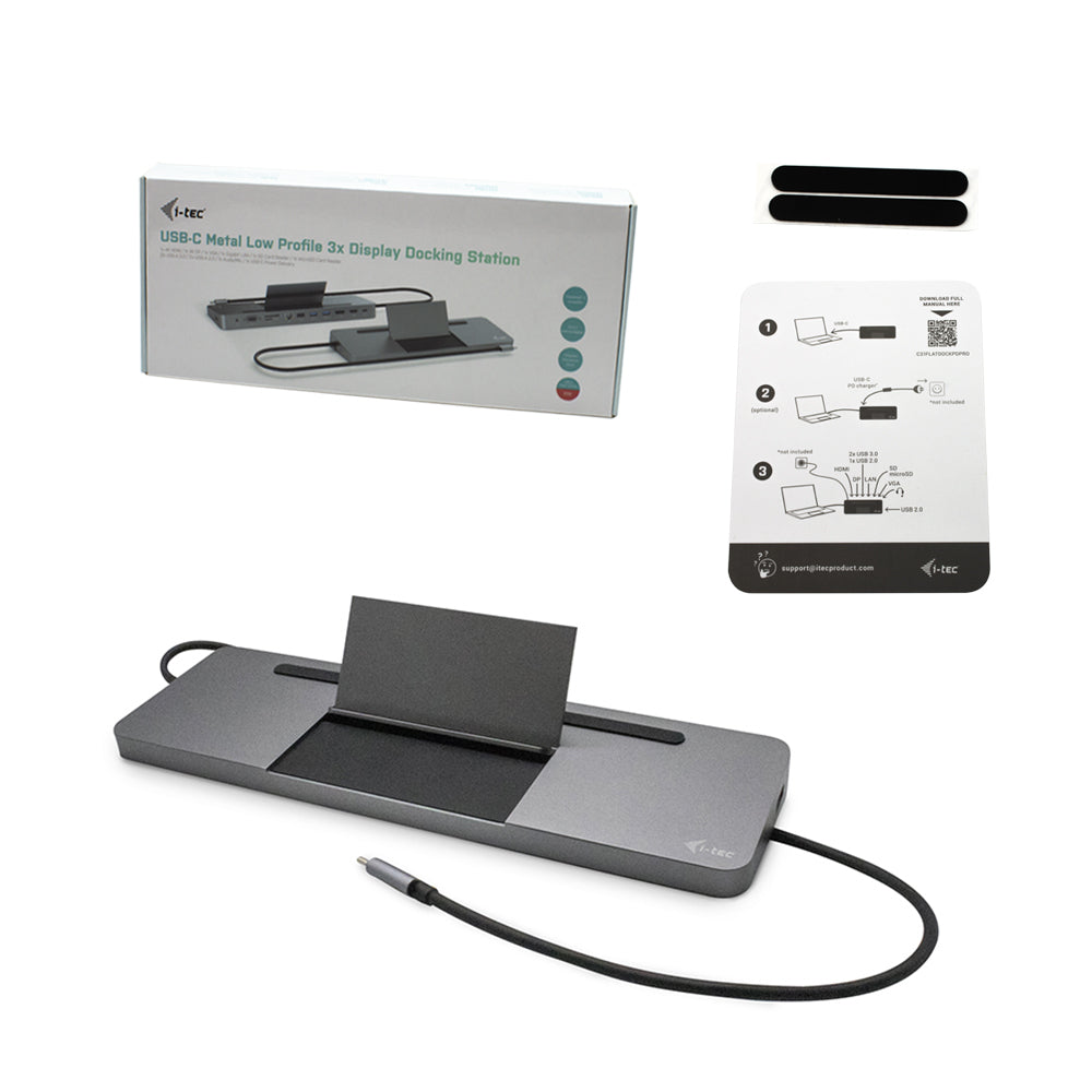 I-TEC USB-C Metal 4K 3xDisplay DS 1xHDMI 1xVGA 1xDP 1xSD+1xmicroSD Cardreader 1xGLAN 1x3.5mm Audio 2xUSB 3.0 2xUSB 2.0 1xUSB-C PD