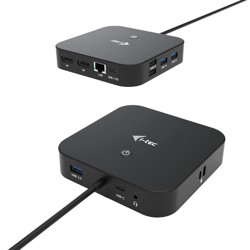 I-TEC USB-C Dual Display MST Docking Station 2xDP 1xGLAN 3xUSB 3.1 2xUSB 2.0 1xUSB-C-Data 1xAudio/Mic Jack 1x100W USB-C PD