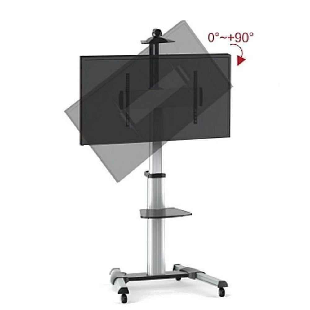 "Techly ICA-TR15 Support TV mobile 37-70"" jusqu'a 50kg réglable 2 étageres"