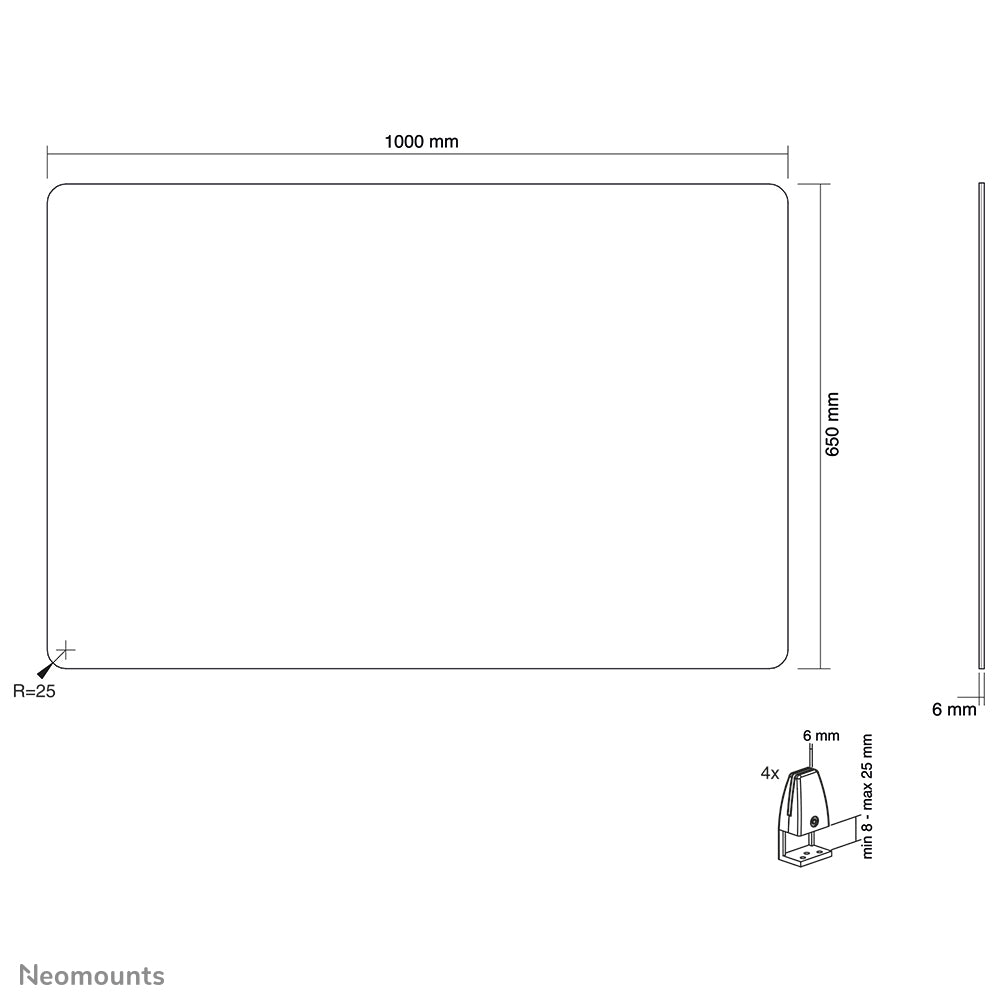 Transparent Protection Screen 100cm wide