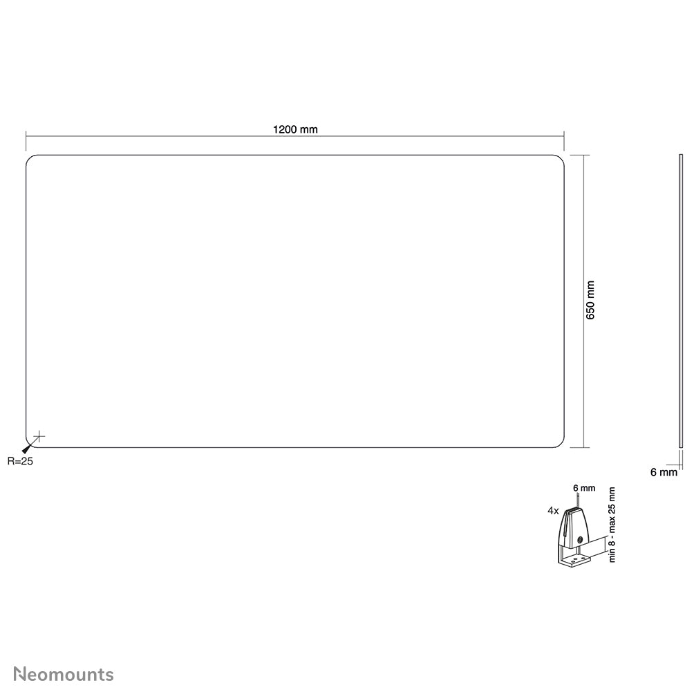 Transparent Protection Screen 120cm wide