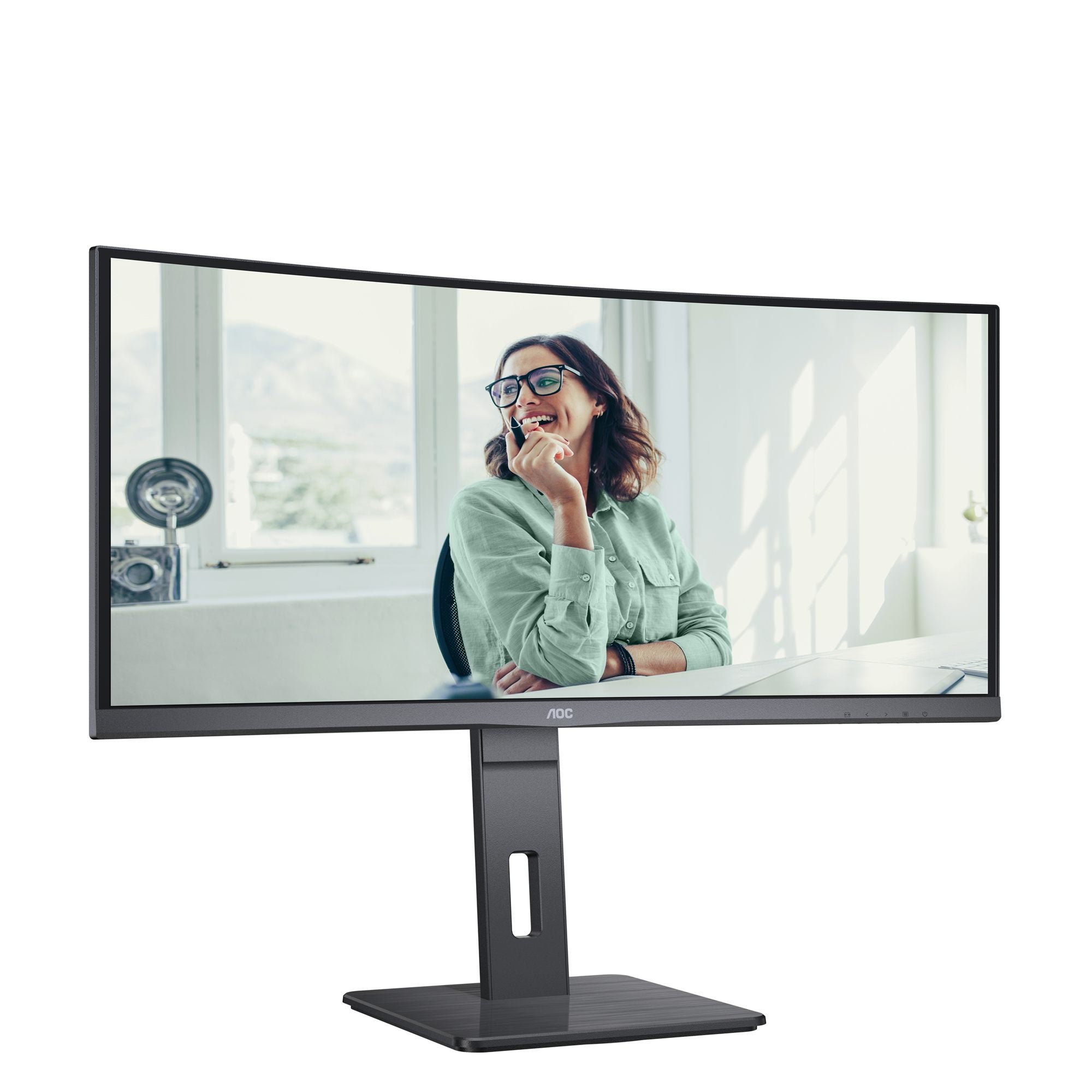 AOC CU34P3CV écran incurvé- 34" - 3440 x 1440 UWQHD @ 100 Hz - VA - 300 cd/m² - 3000:1 - 4ms - HDMI, DP, USB-C - HAS - Haut parleurs