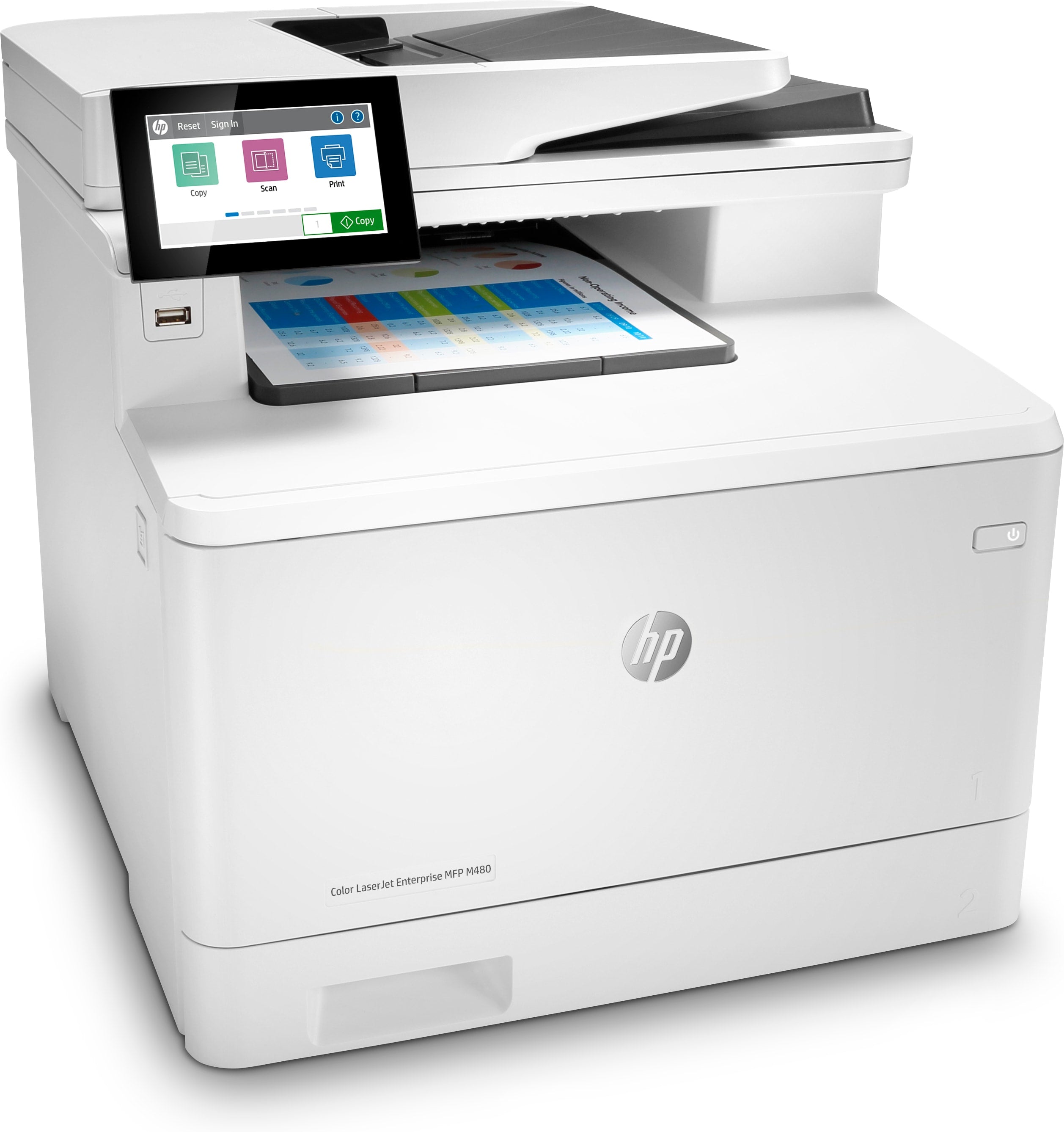 HP Color LaserJet Enterprise MFP M480f MFP colour laser A4 27ppm Copy 27ppm Print 300sheets USB LAN