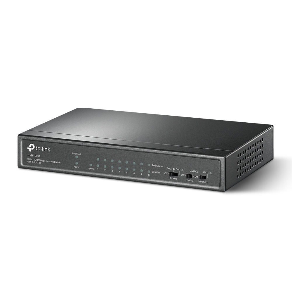 9-Port Desktop Switch 8-Port PoE+