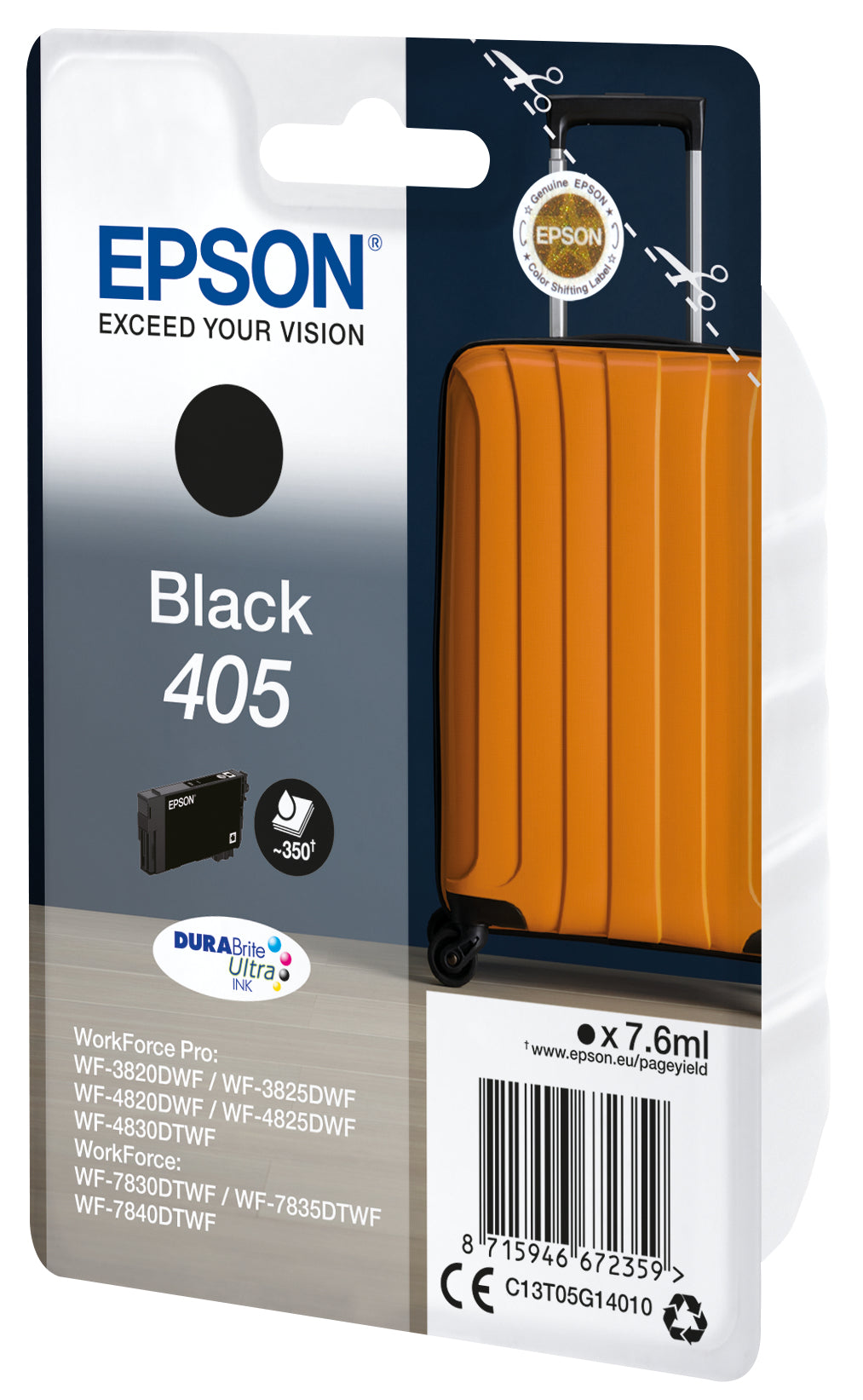 EPSON 4LB Singlepack Black 405 DURABrite Ultra Ink