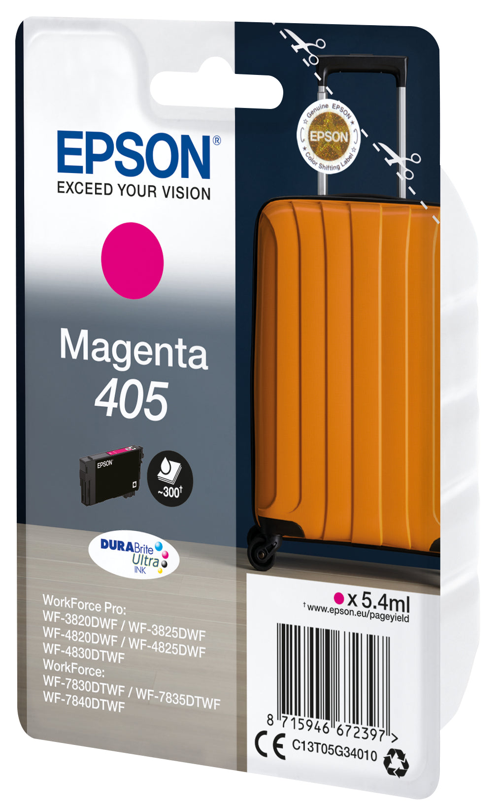 EPSON 2LB Singlepack Magenta 405 DURABrite Ultra Ink w/s