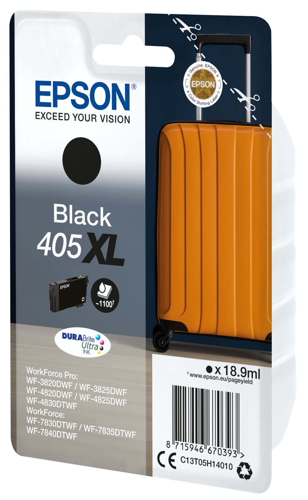 EPSON 4LB Singlepack Black 405XL DURABrite Ultra Ink