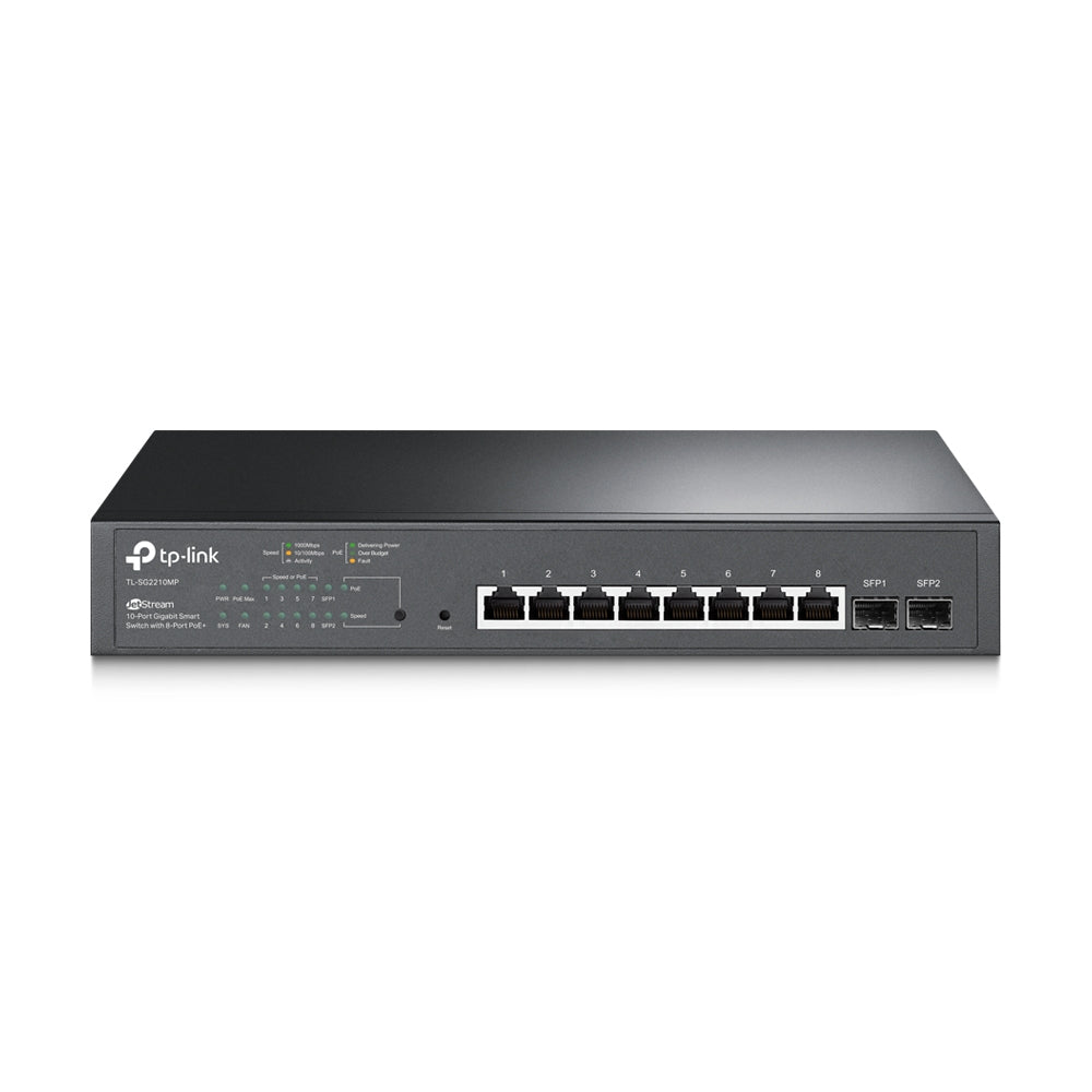 TP-Link JetStream TL-SG2210MP commutateur réseau Géré L2/L2+ Gigabit Ethernet (10/100/1000) Connexion Ethernet, supportant l'alimentation via ce port (PoE) 1U N