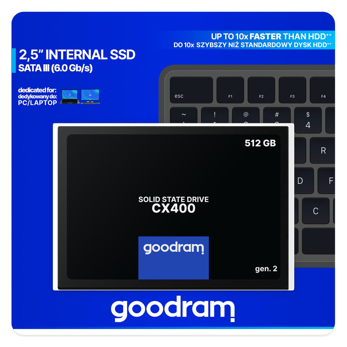"Goodram CX400 gen.2 512 Go 2,5"" Serial ATA III 3D TLC NAND"