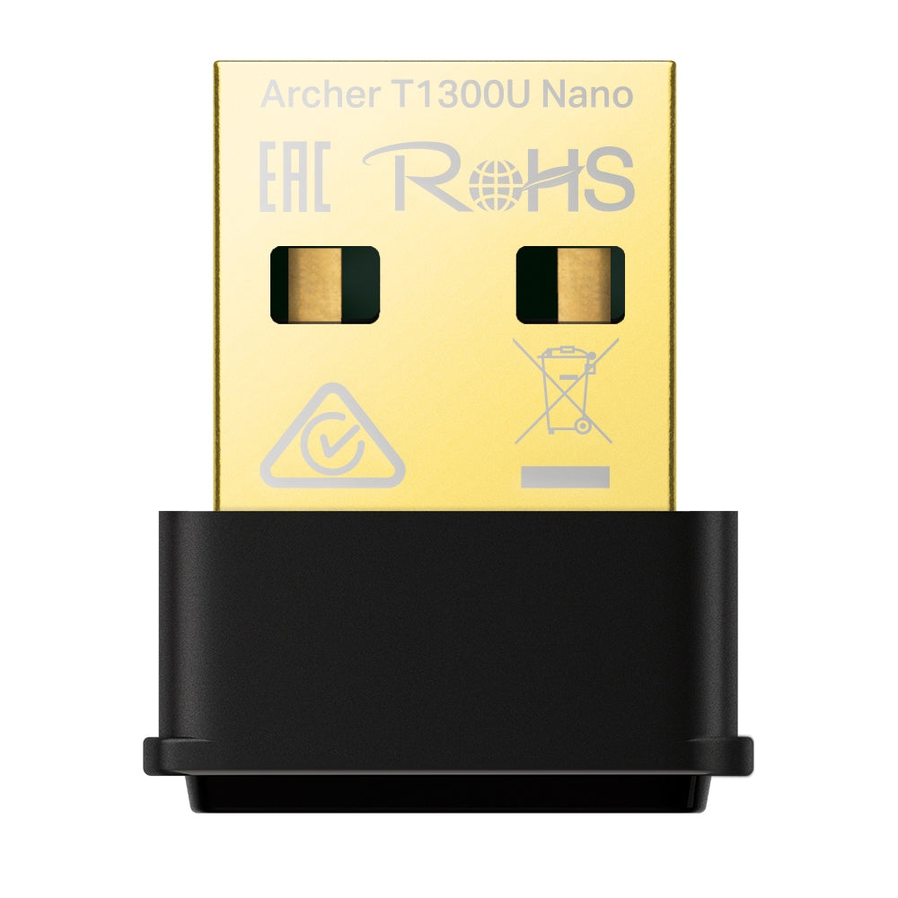 TP-LINK AC1300 Nano Dual Band Wi-Fi USB Adapter 867 Mbps at 5 GHz + 400 Mbps at 2.4 GHz USB 2.0