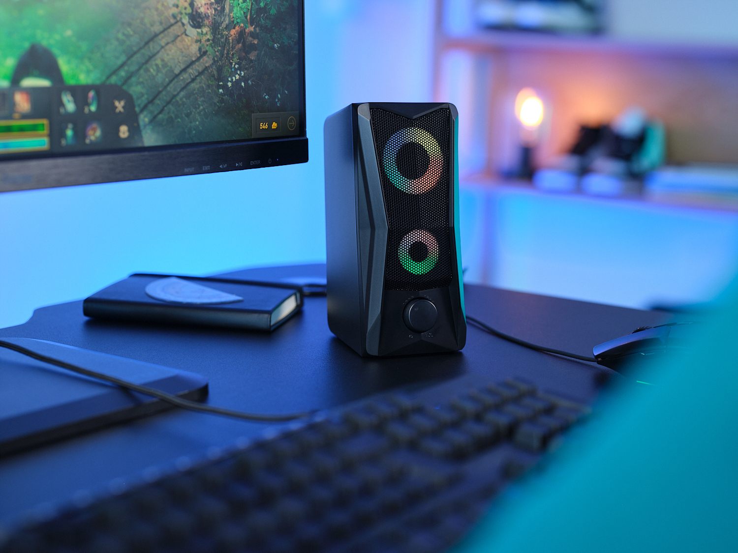 TRUST Enceintes JAVV 2.0 RGB noire