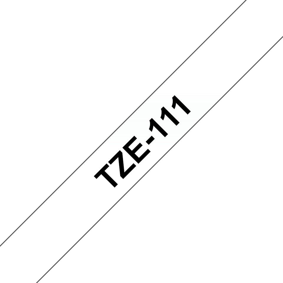 BROTHER P-TOUCH TZE-111 noir sur clear 6mm