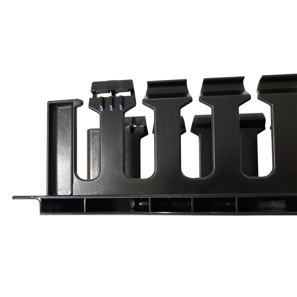 Techly I-CASE CABLE-FR2 Organisateur de câbles 2U pour armoires rack 19" avec couvercle, noir