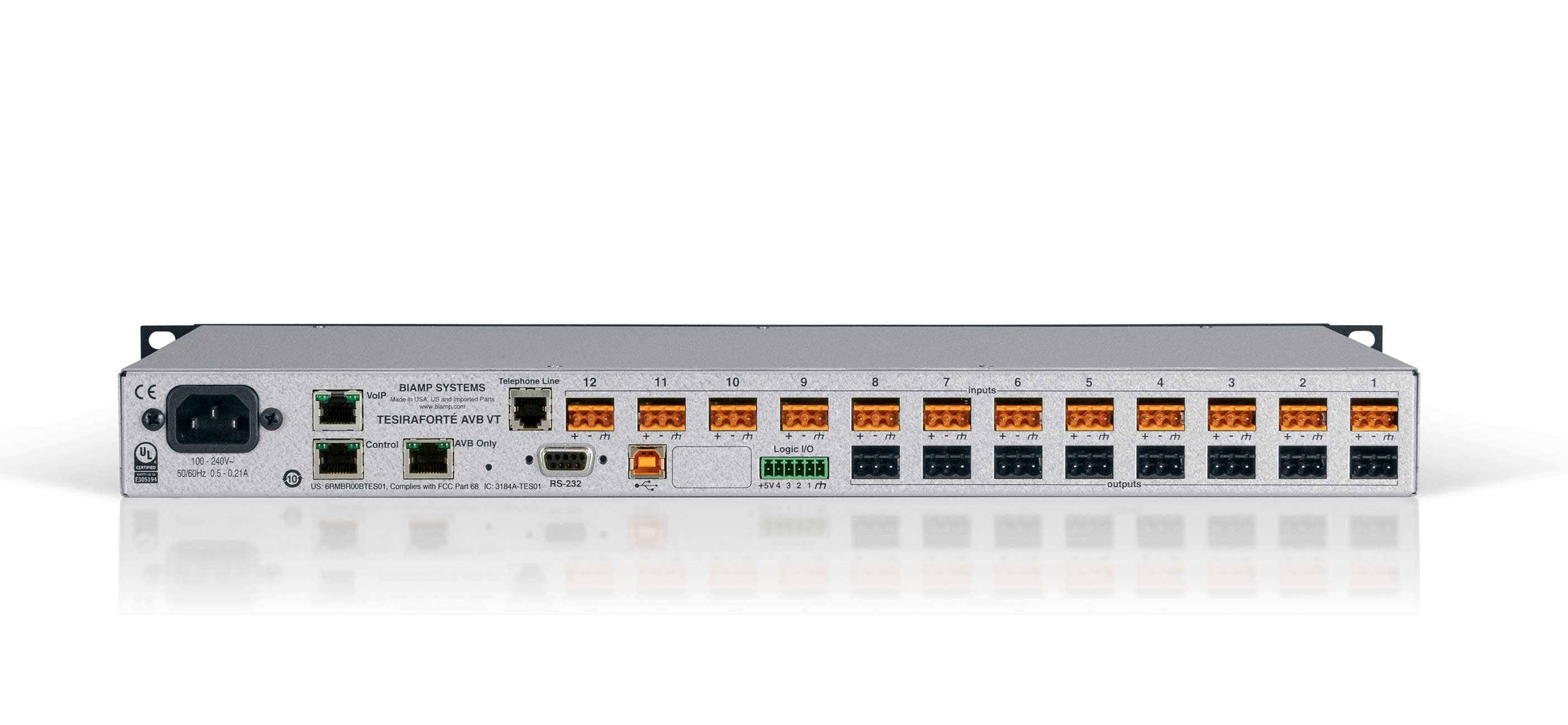 Biamp TesiraFORTE AVB VT Fixed I/O DSP Analogue Processor