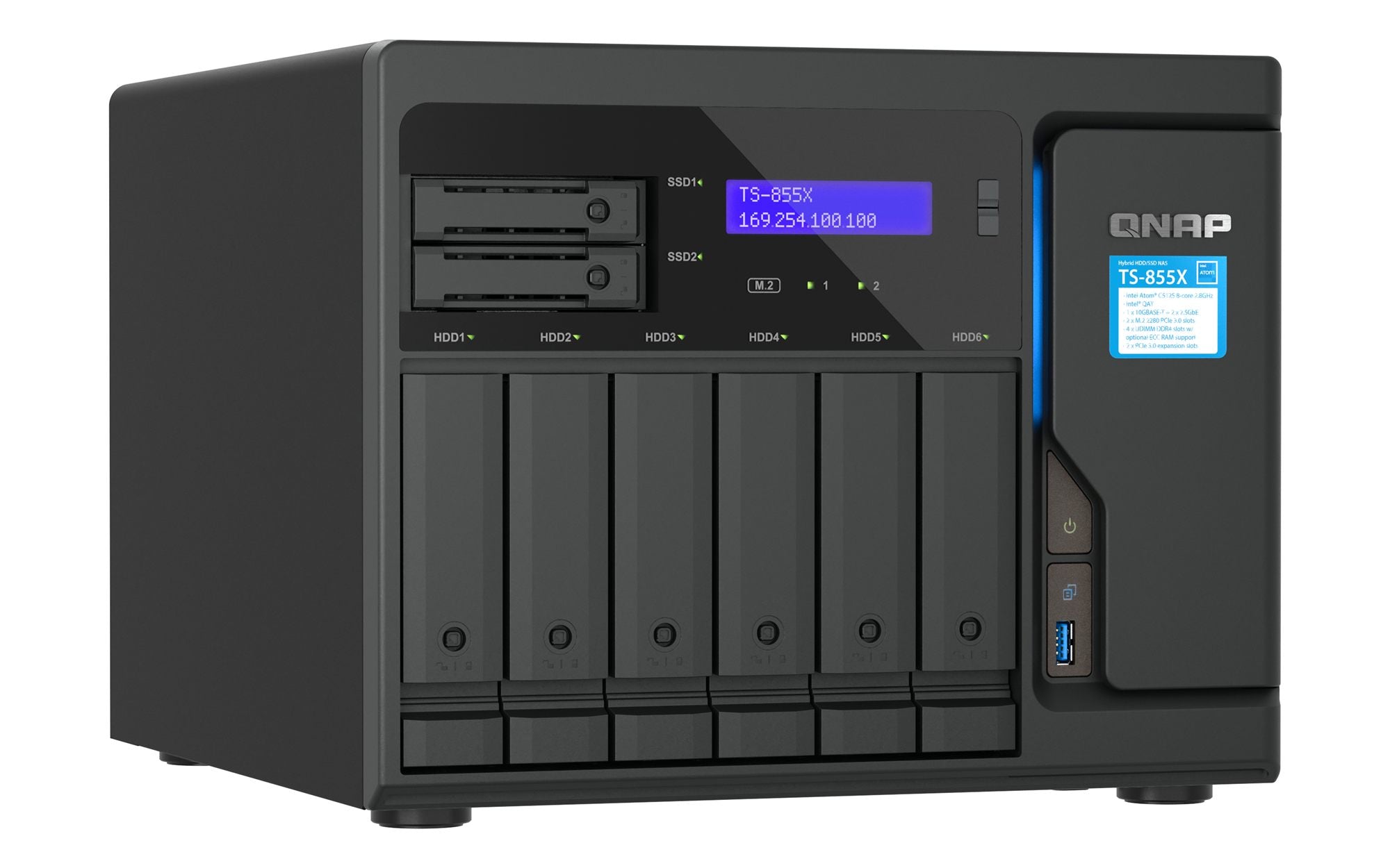 8-Bay NAS Intel Atom C5125 8GB RAM