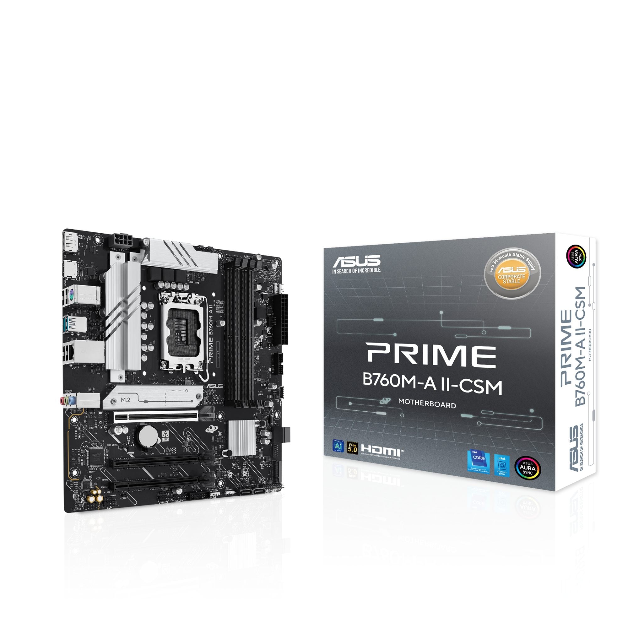 ASUS PRIME B760M-A II-CSM LGA 1700 mATX motherboard DDR5 PCIe 5.0 1xHDMI 1xDP 2xM.2 4xSATA