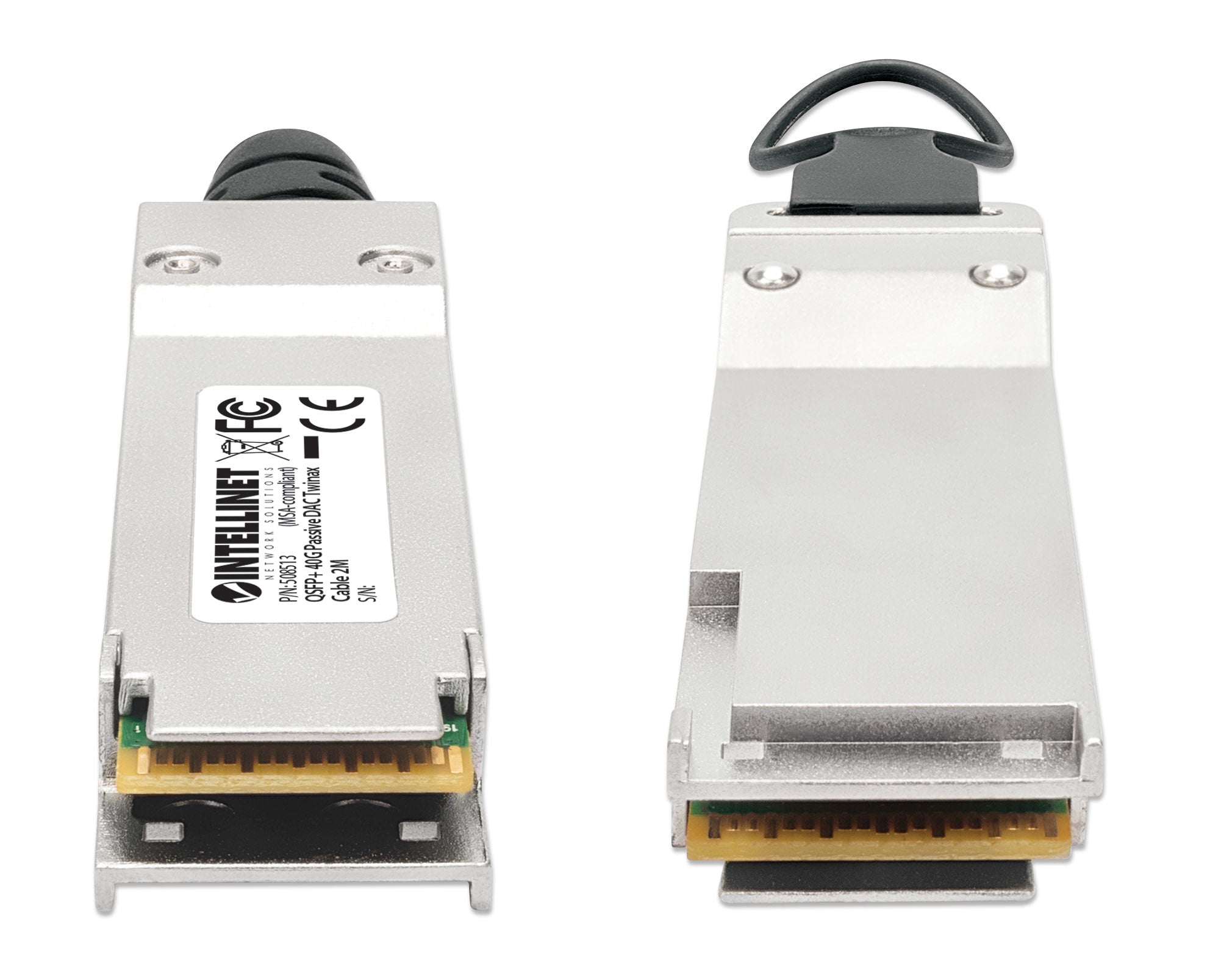 Intellinet 508513 câble InfiniBand et a fibres optiques 2 m QSFP+ Noir, Argent