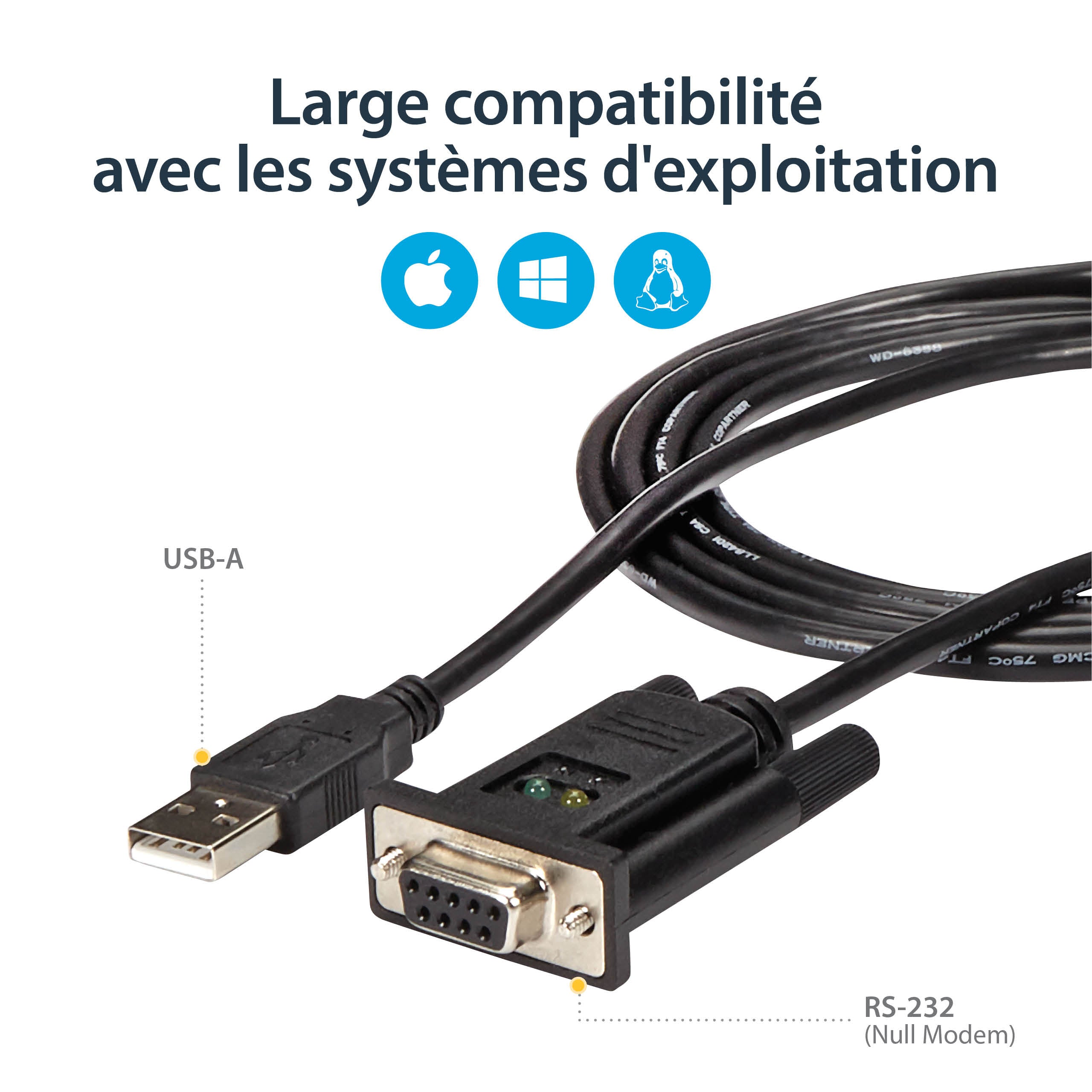 USB to Null Modem Serial DCE Adapter