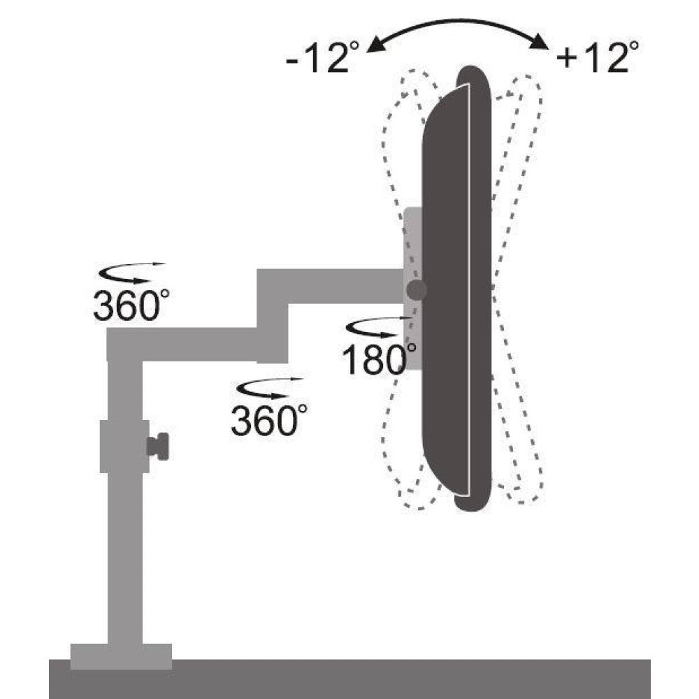 "Support de bureau rotatif Techly ICA-LCD 502BK pour moniteurs LCD de 13 a 27"" jusqu'a 6 kg"